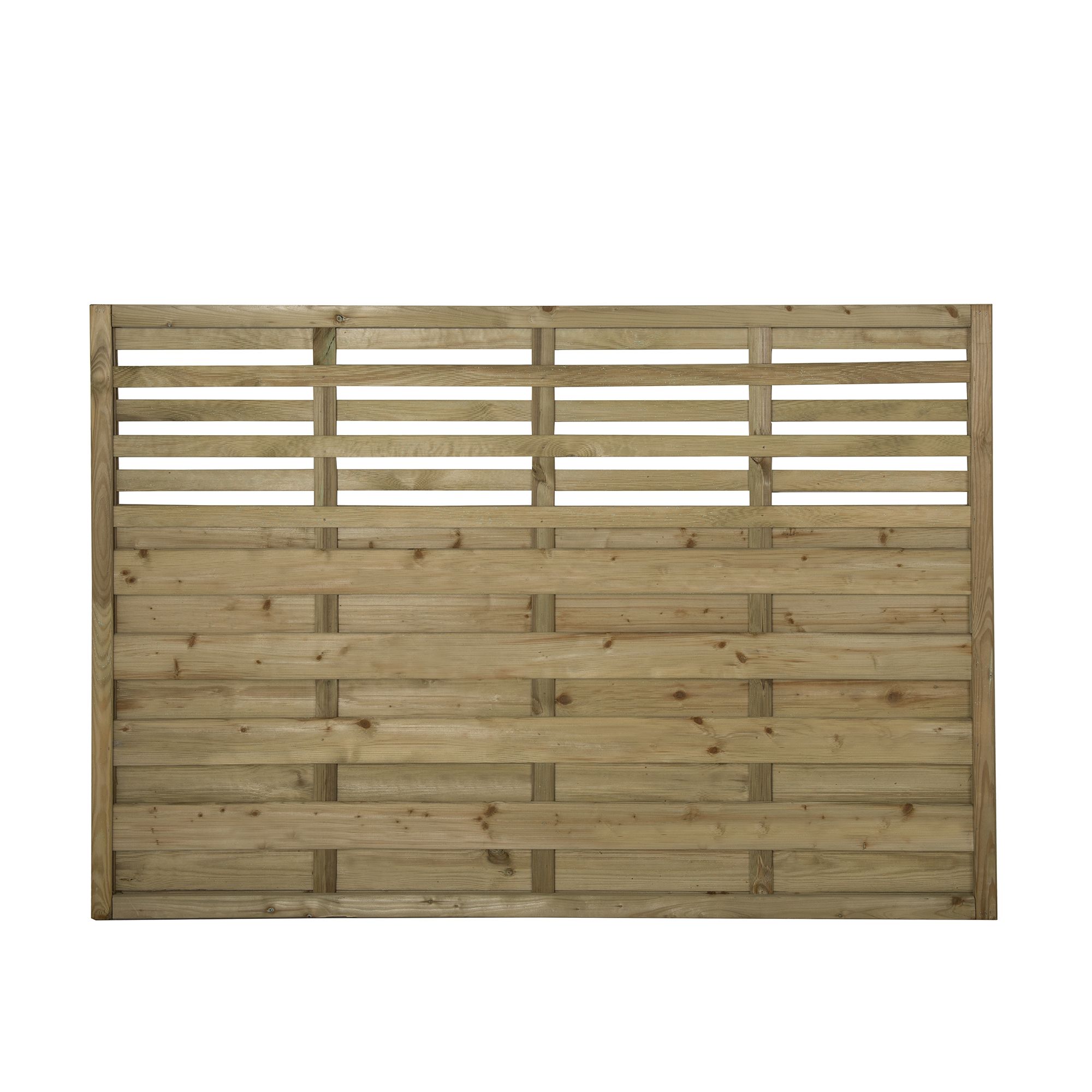 Forest Garden Contemporary Slatted Pressure treated 4ft Wooden Fence panel (W)1.8m (H)1.2m, Pack of 3