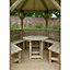 Forest Garden Furnished Hexagonal Gazebo, (W)3.78m (D)3.27m with Floor included