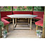 Forest Garden Furnished Timber Roof Hexagonal Gazebo, (W)4260mm (D)3690mm (Red Cushion included)