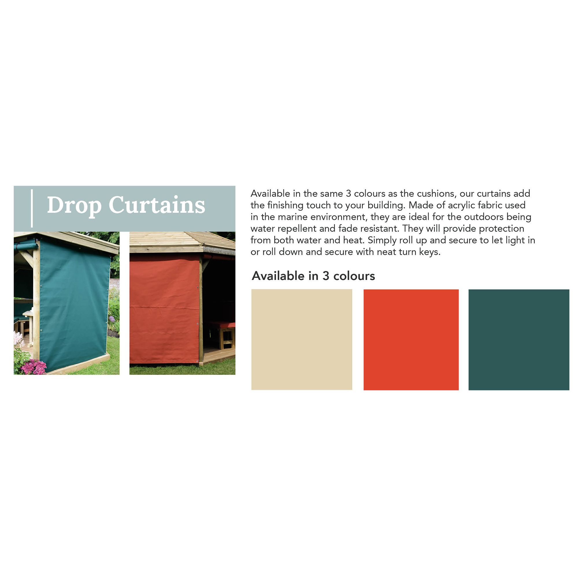 Forest Garden Green Side curtain, Pack of 6 (W)4700mm
