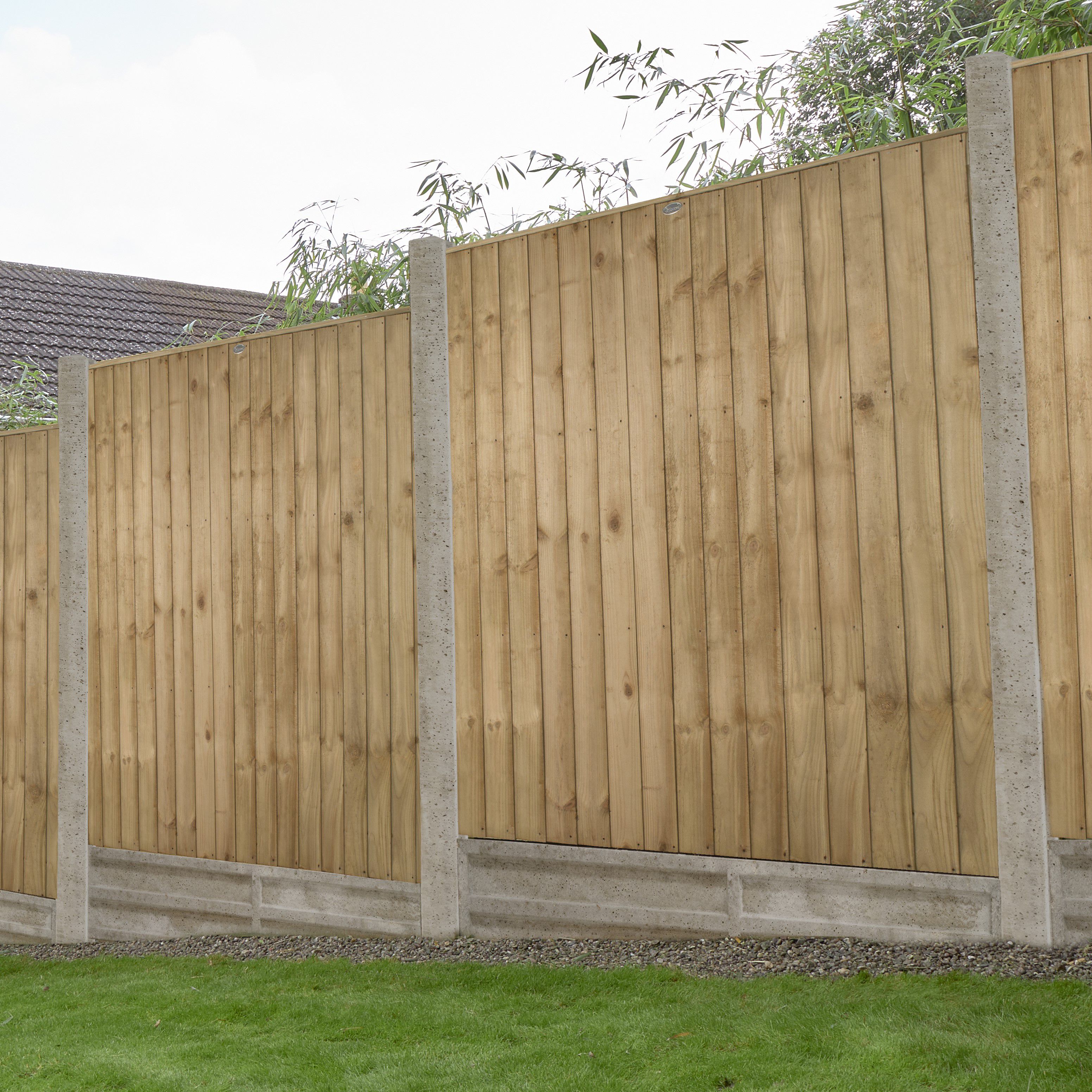 Forest Garden Grey Concrete Gravel board (L)1.83m (T)45mm