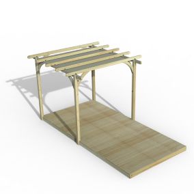 Forest Garden Grey Pergola & decking kit, x4 Post (H) 2.5m x (W) 5.2m - Canopy included