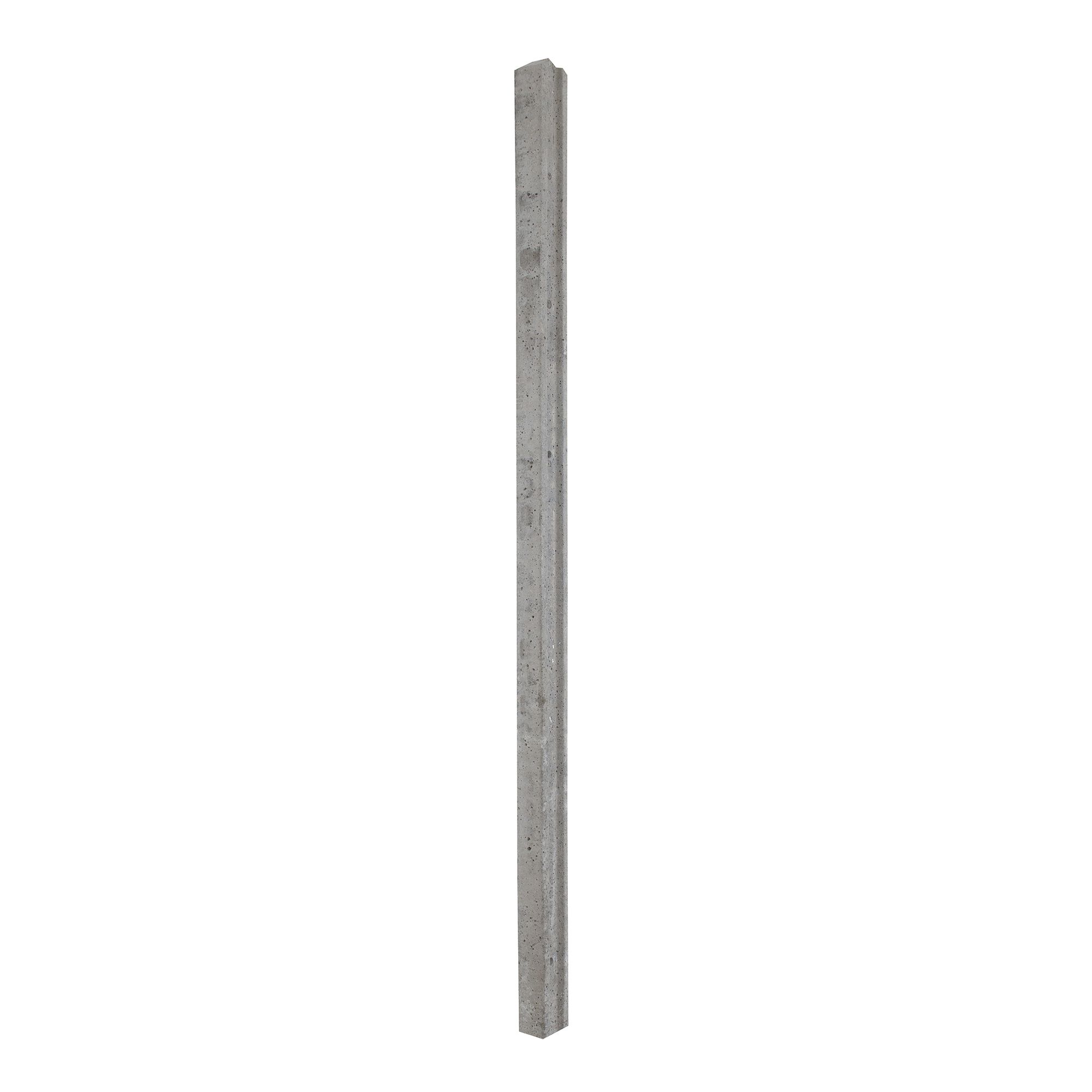 Forest Garden Grey Slotted Square Concrete Fence post (H)2.36m (W)84mm, Pack of 10