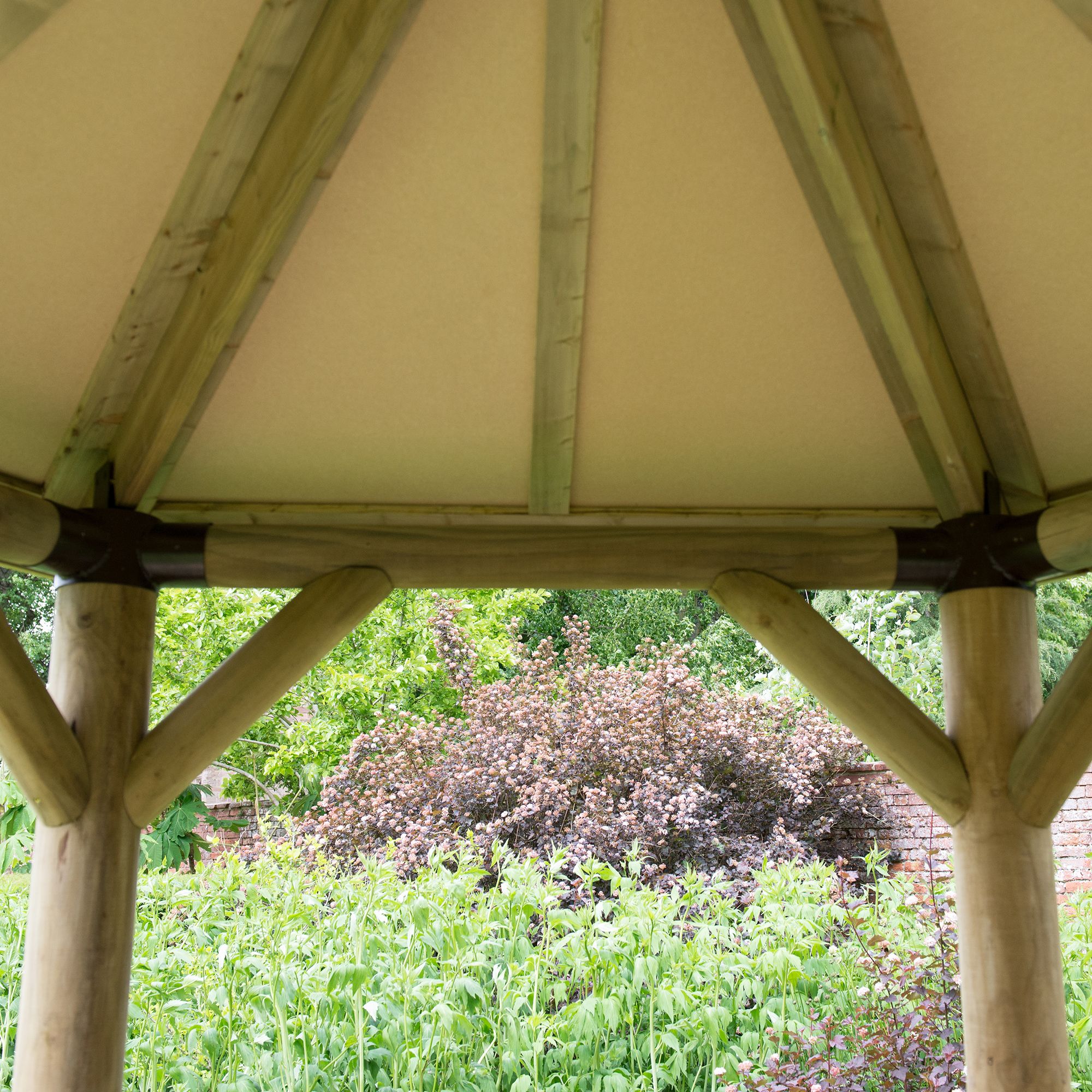 Forest Garden Hexagonal Gazebo with Timber roof, (W)4.26m (D)3.69m with Floor included