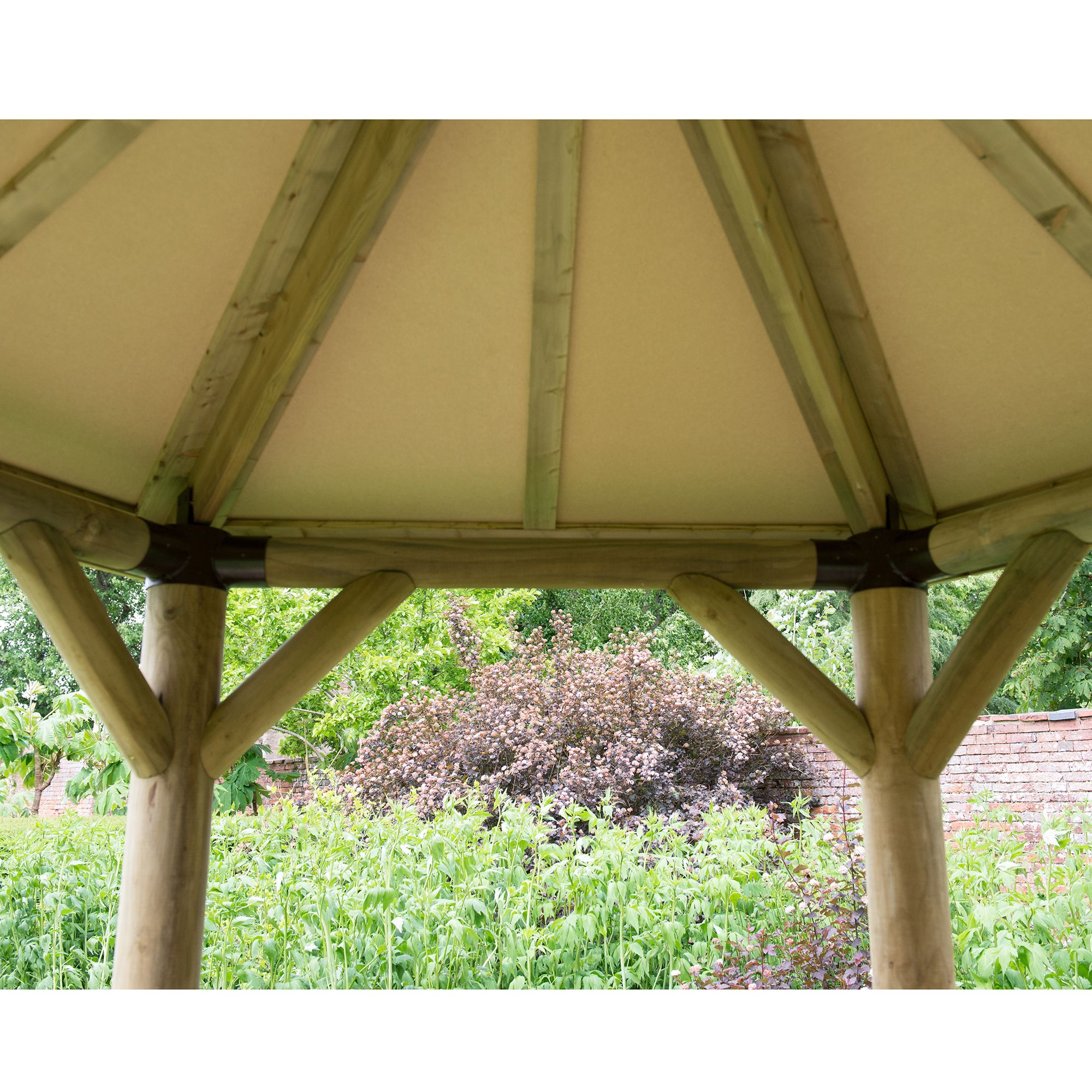 Forest Garden Hexagonal Gazebo with Timber roof, (W)4.9m (D)4.24m with Floor included