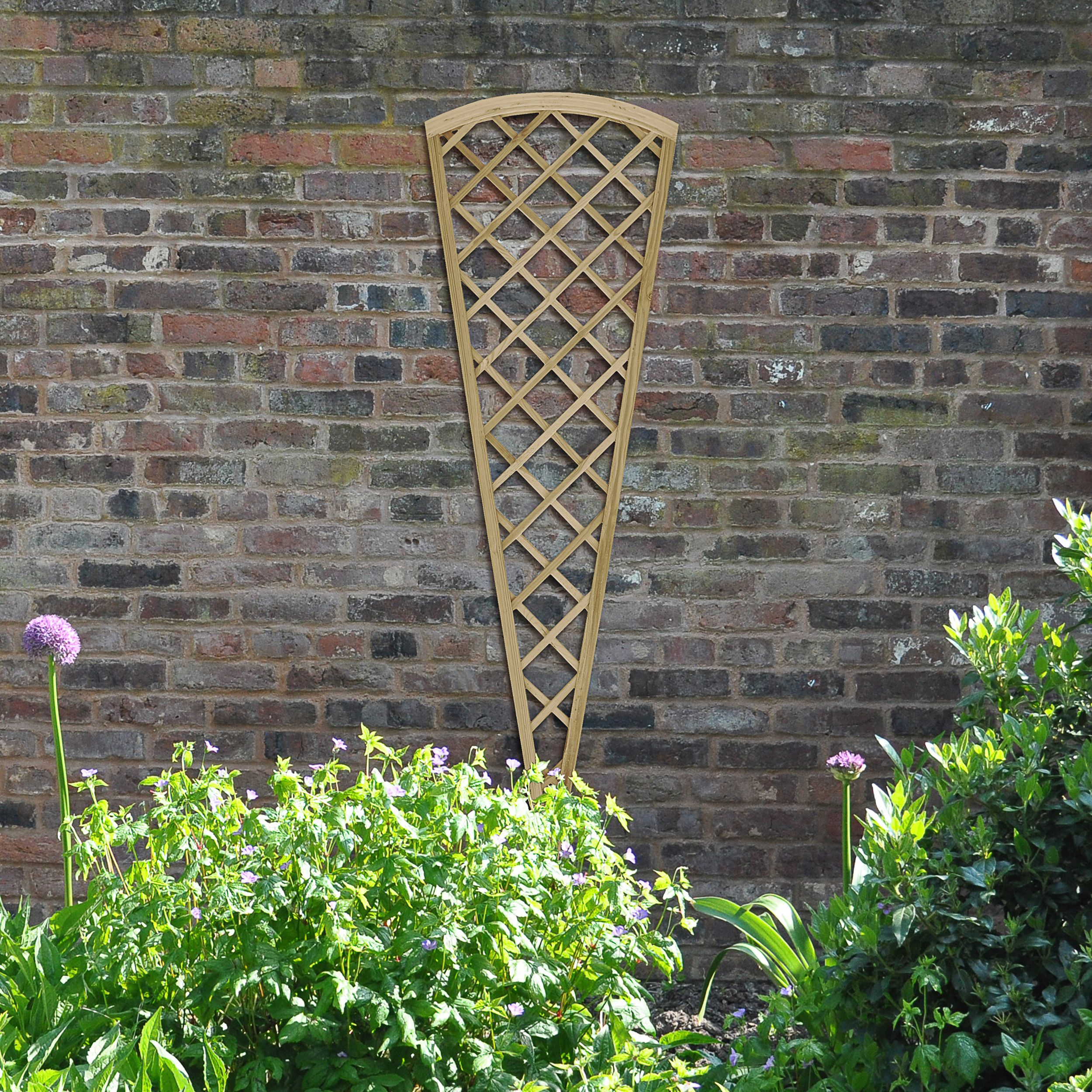 Forest Garden Hidcote 6ft Diamond Fan Lattice Timber Trellis panel (W)61.4cm x (H)180cm