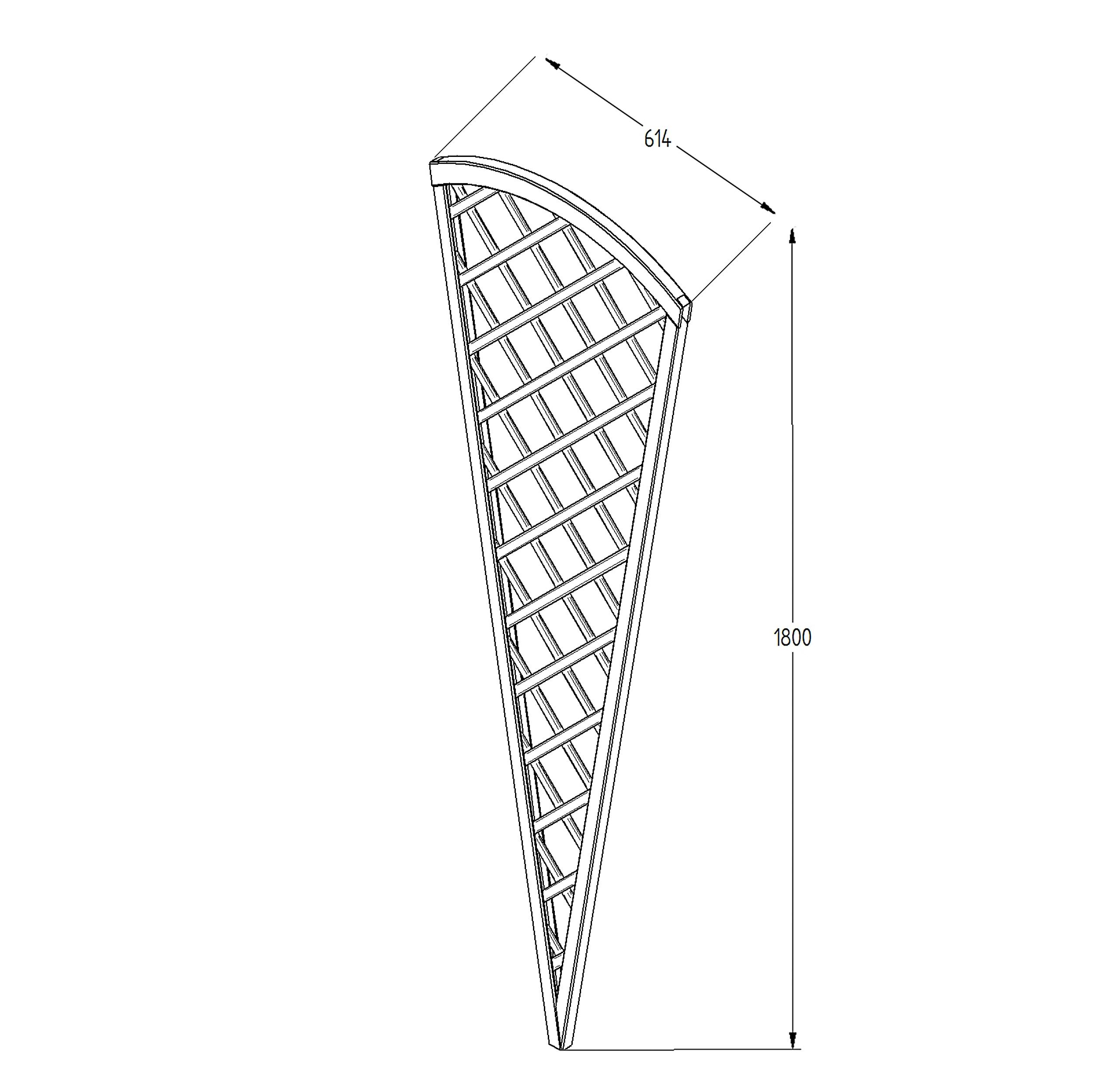 Forest Garden Hidcote 6ft Diamond Fan Lattice Timber Trellis panel (W)61.4cm x (H)180cm