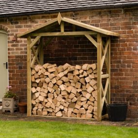 Forest Garden Large Timber 7x3 ft Apex Wall log store