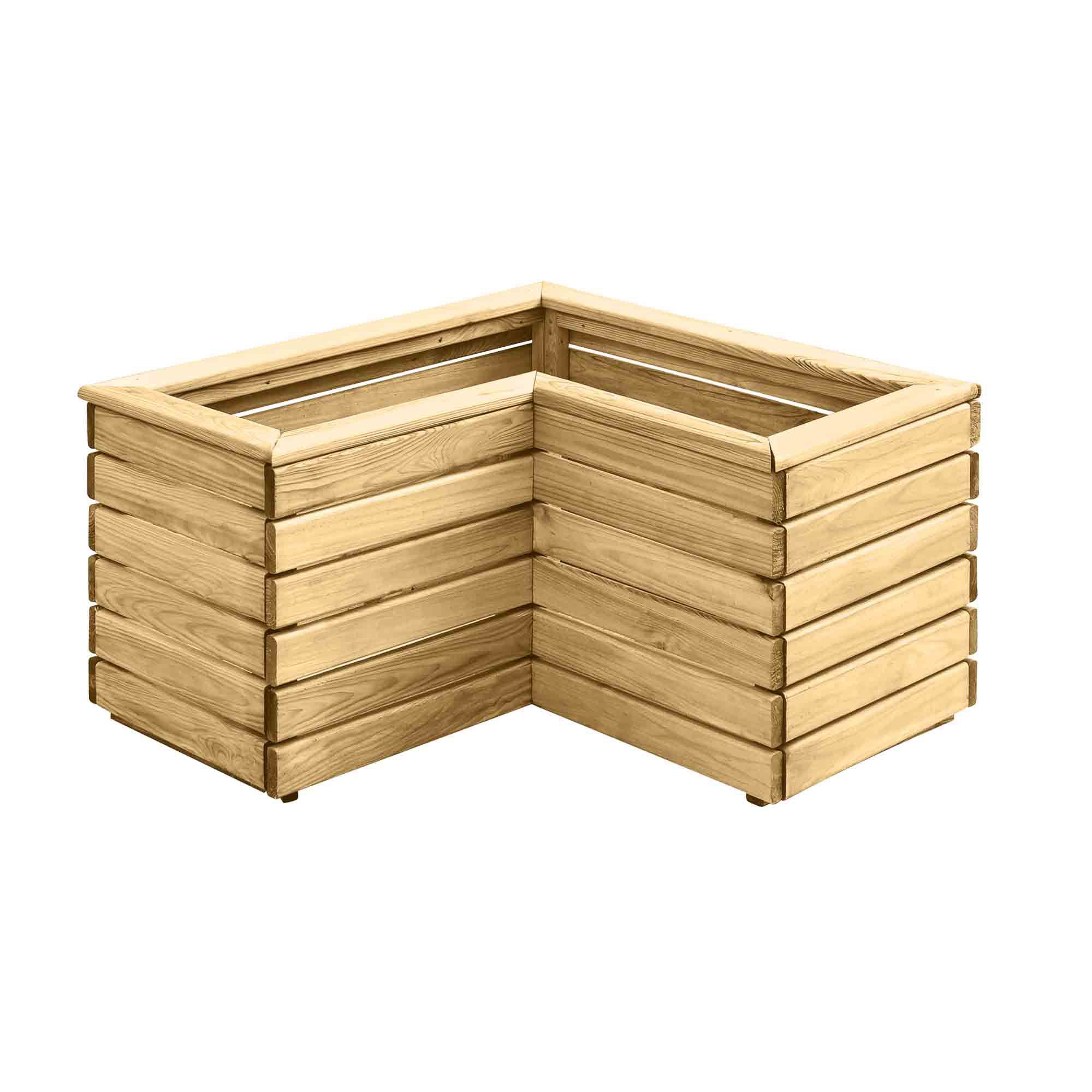 Forest Garden Linear corner Natural Timber Wooden Rectangular Planter