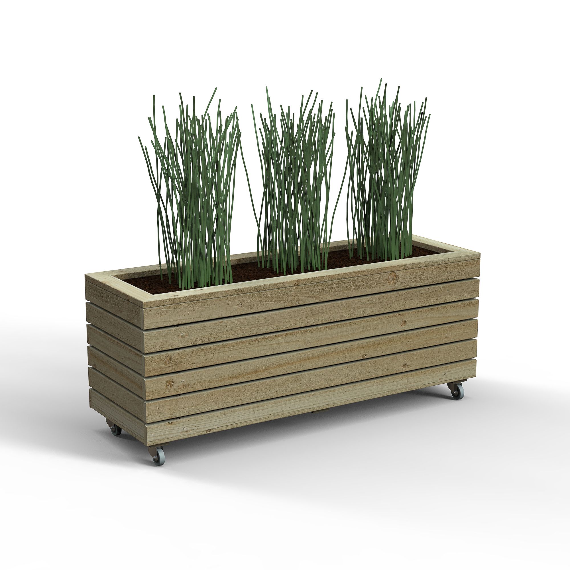 Forest Garden Linear Natural Timber Rectangular Planter (H) 49.6cm x (W ...