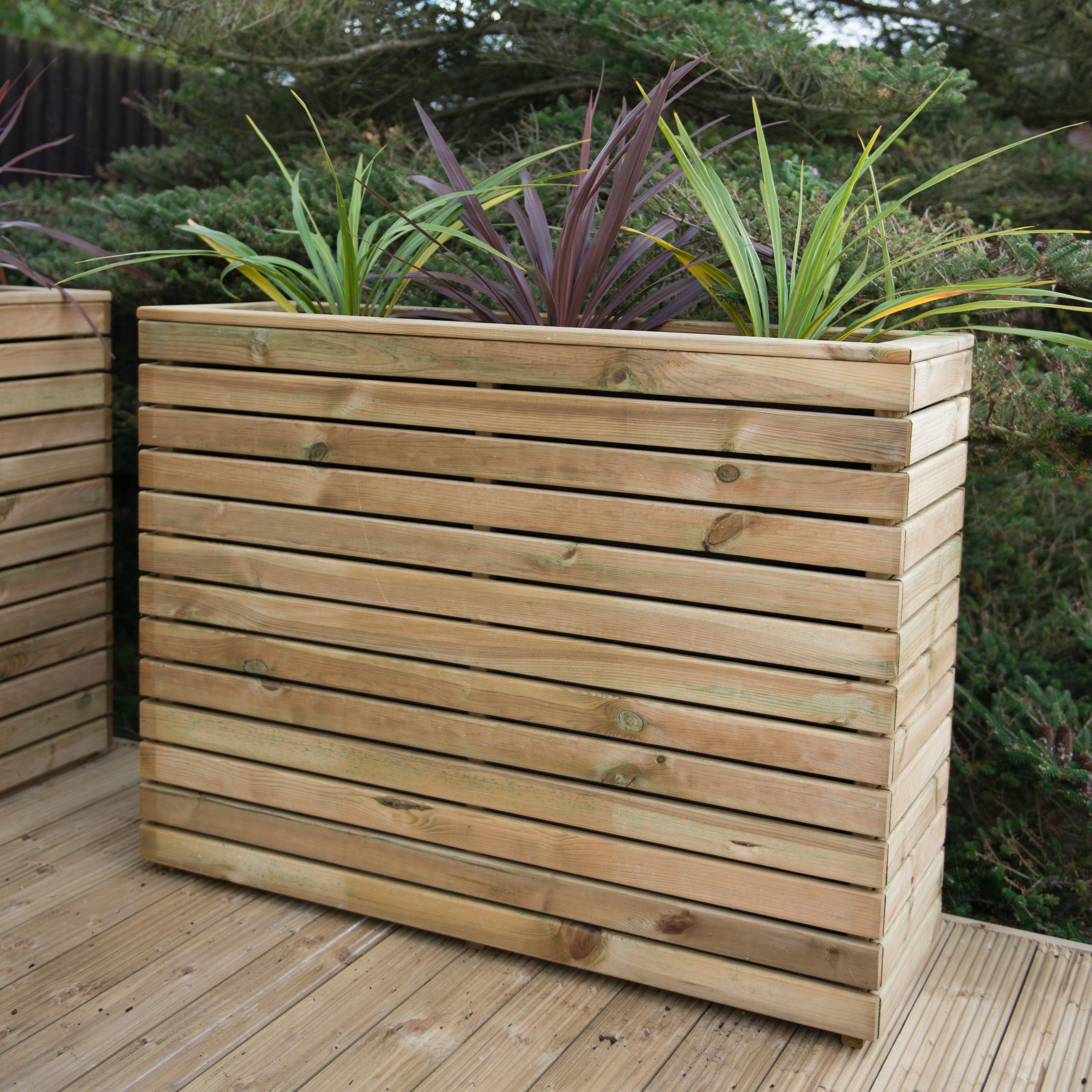 Forest Garden Linear Wooden Rectangular Planter