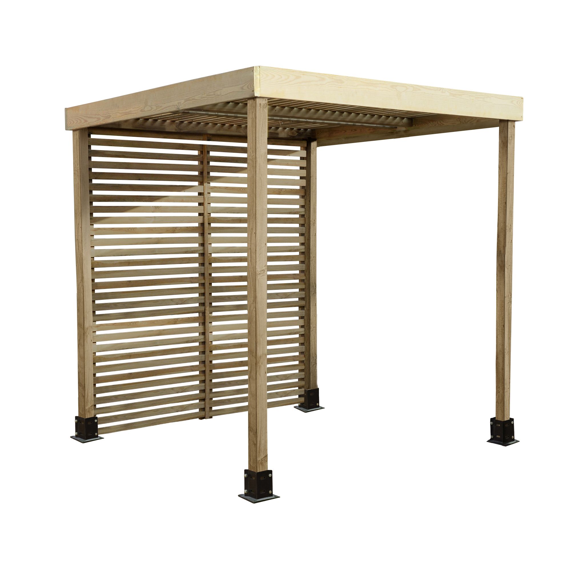 Forest Garden Modular Square Pergola, (H)2045mm (W)1970mm with 1 pair of screens
