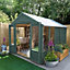 Forest Garden Oakley 10x8 ft with Double door & 6 windows Apex Solid wood Summer house (Base included)