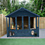 Forest Garden Oakley 12x8 ft with Double door & 6 windows Apex Solid wood Summer house