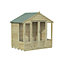 Forest Garden Oakley 7x5 ft with Double door & 4 windows Apex Solid wood Summer house (Base included)