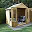 Forest Garden Oakley 8x6 ft with Double door & 4 windows Apex Solid wood Summer house (Base included)
