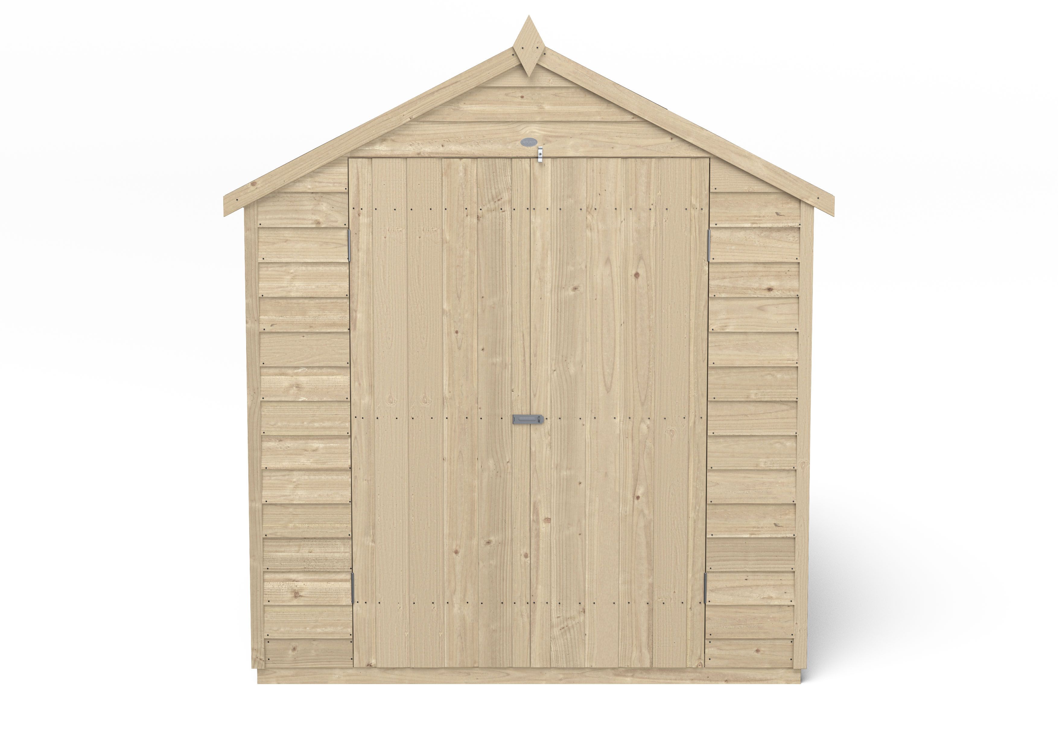 Forest Garden Overlap 10x6 ft Apex Wooden 2 door Shed with floor & 4 windows - Assembly service included