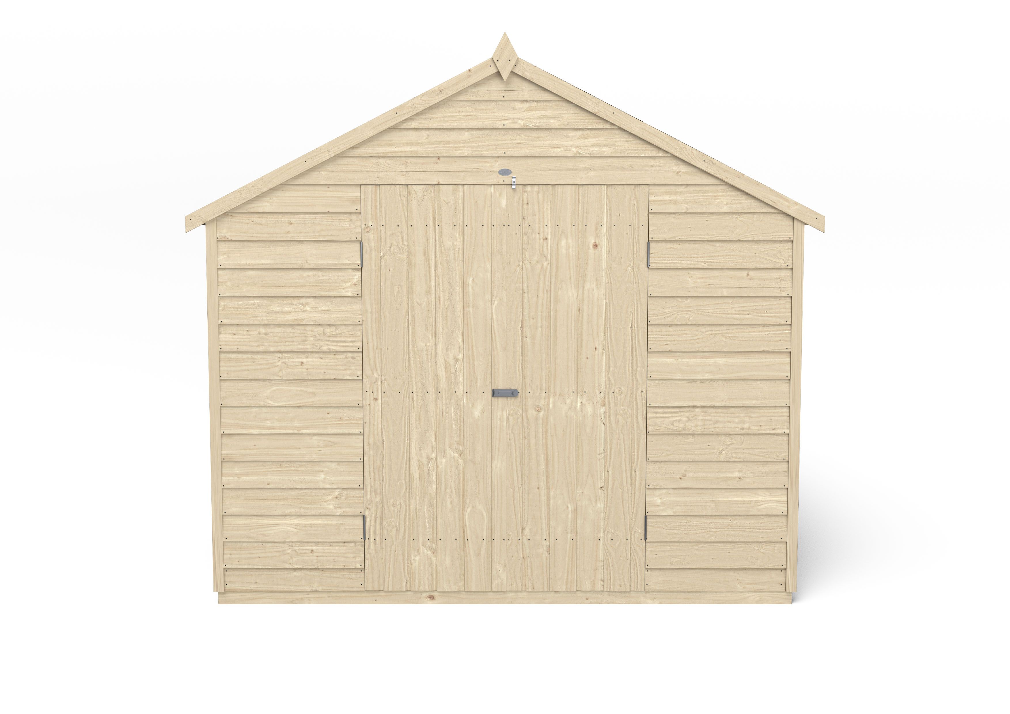 Forest Garden Overlap 10x8 ft Apex Wooden 2 door Shed with floor - Assembly service included