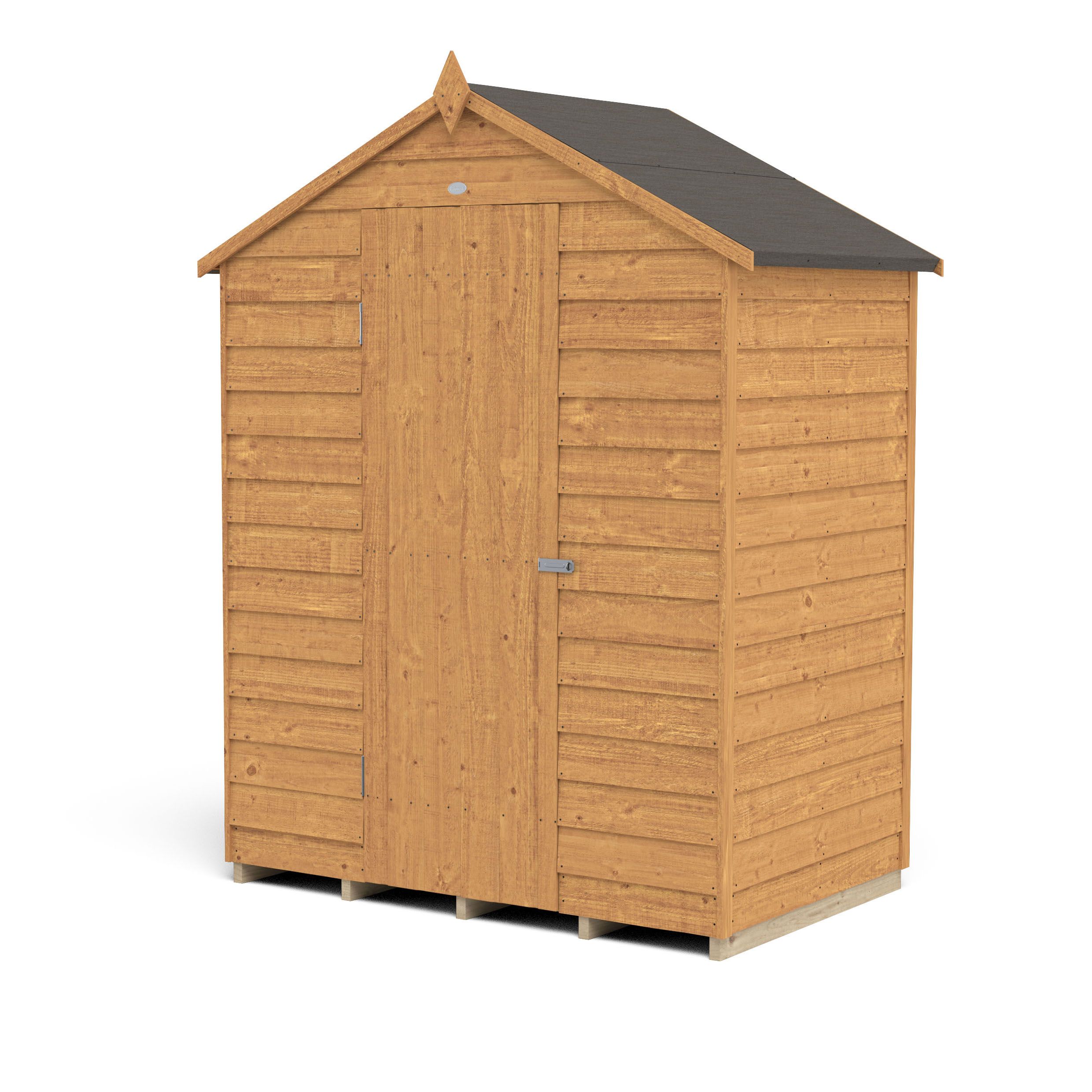 Forest Garden Overlap 5x3 ft Apex Wooden Dip treated Shed with floor - Assembly service included