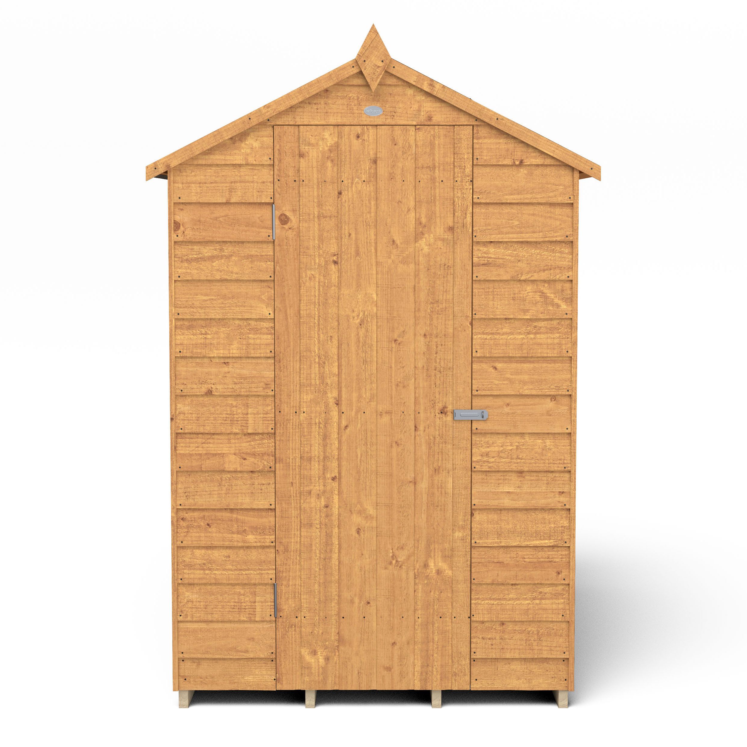 Forest Garden Overlap 6x4 ft Apex Wooden Dip treated Shed with floor (Base included)