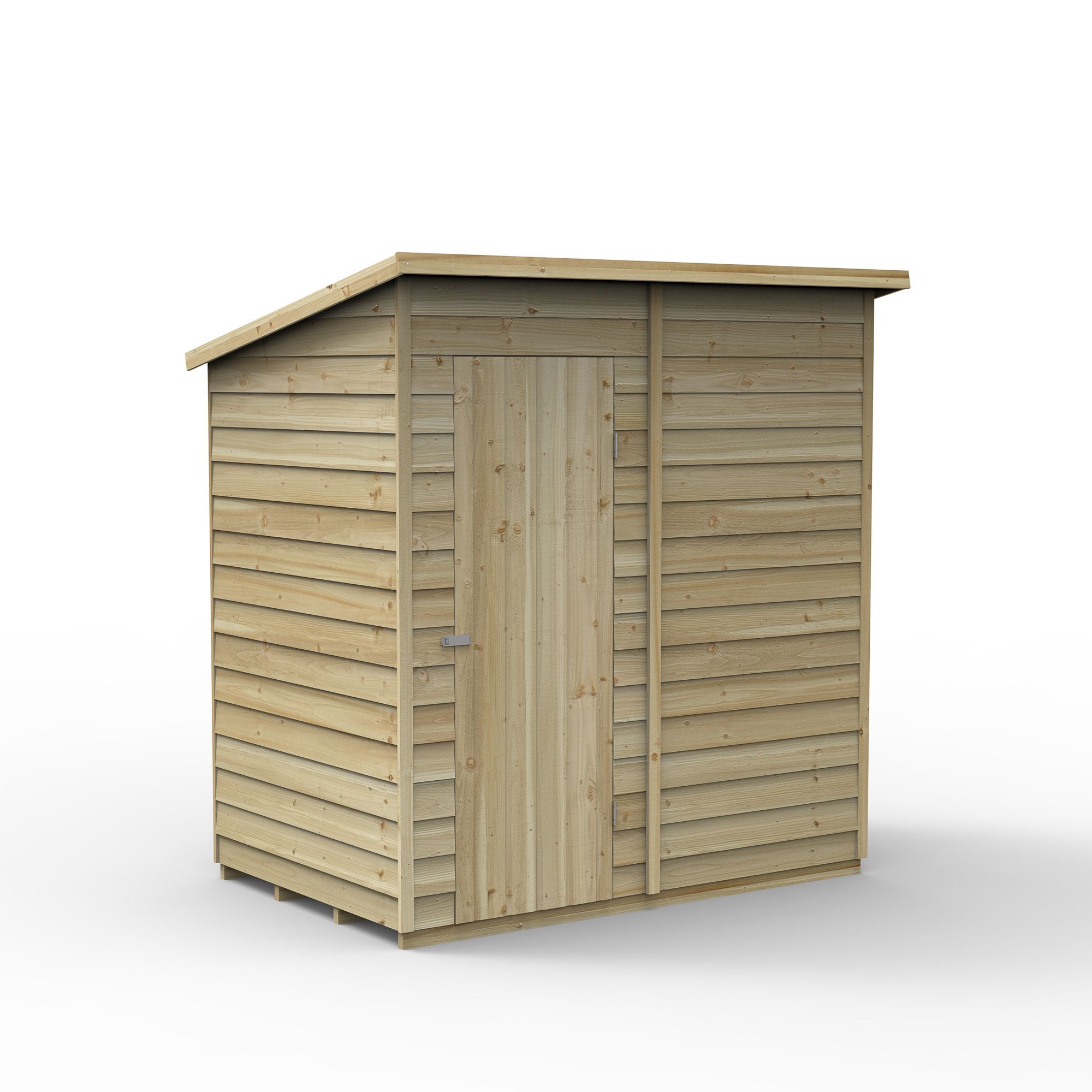 Forest Garden Overlap 6x4 ft Pent Wooden Shed with floor (Base included)