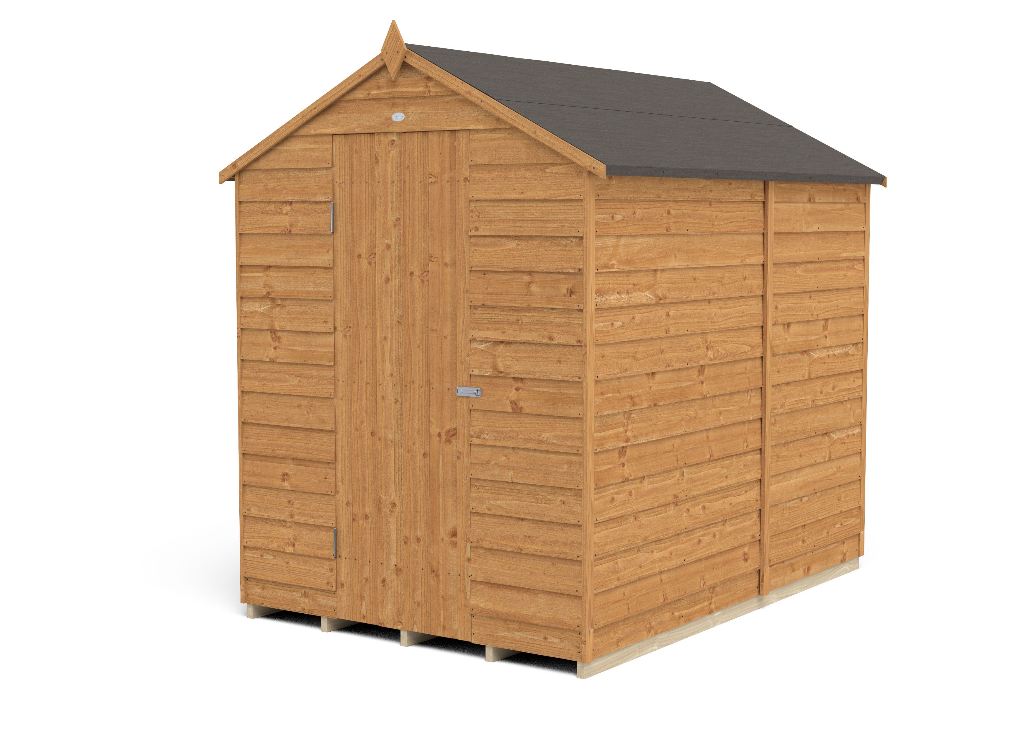 Forest Garden Overlap 7x5 ft Apex Wooden Dip treated Shed with floor - Assembly service included