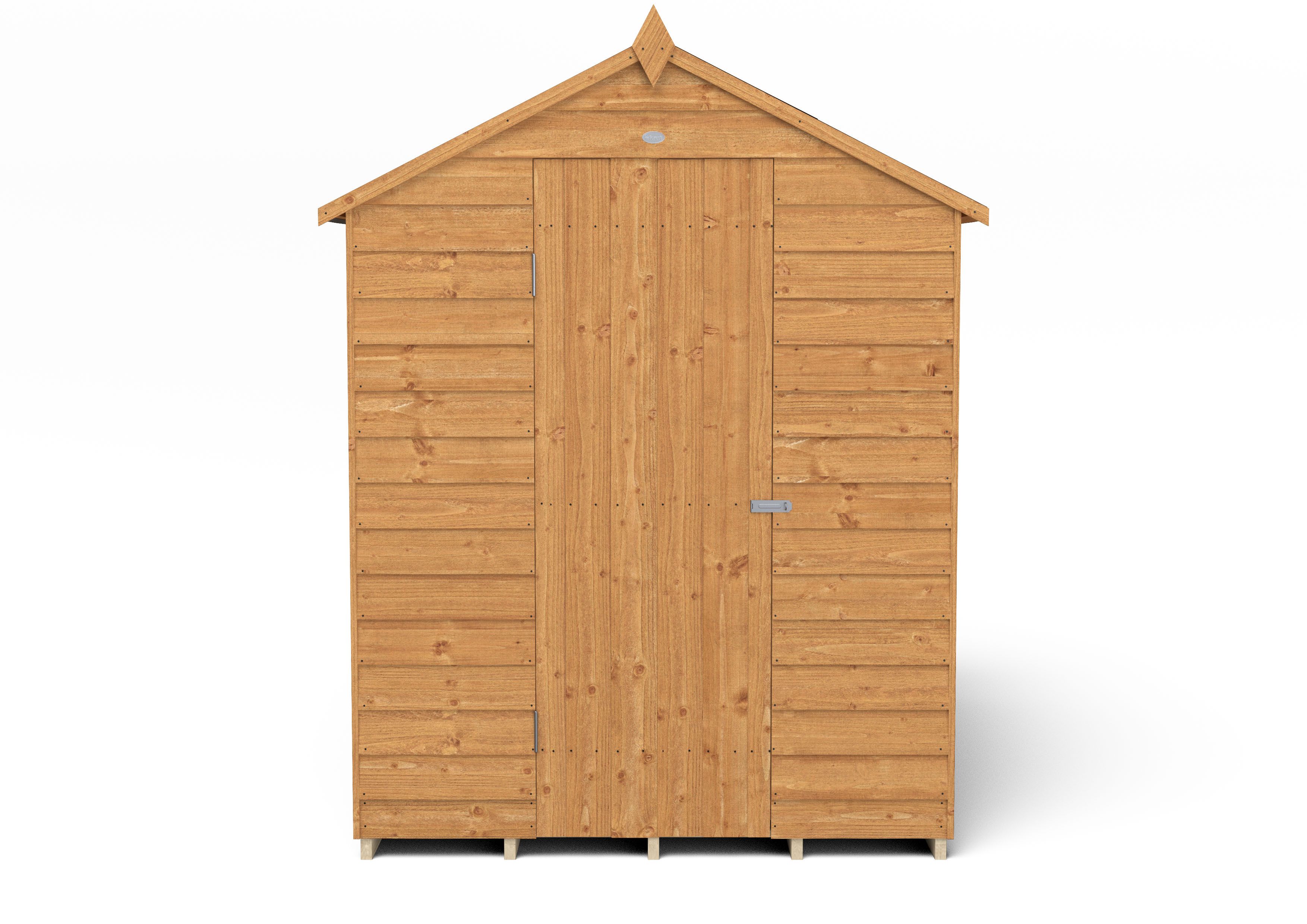 Forest Garden Overlap 7x5 ft Apex Wooden Dip treated Shed with floor (Base included)