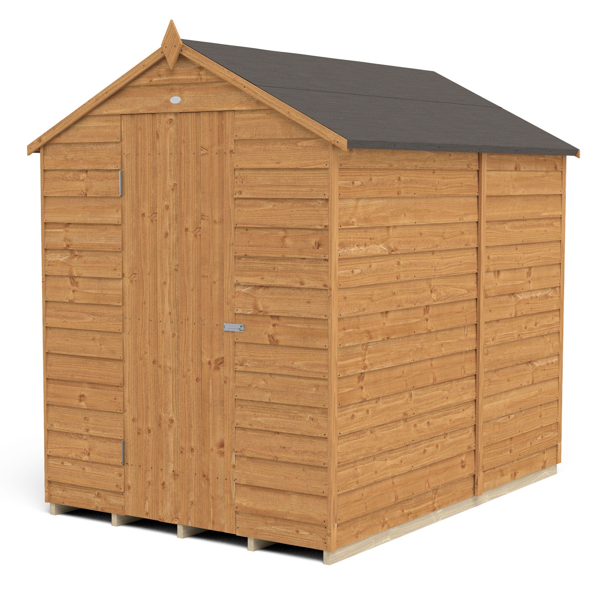 Forest Garden Overlap 7x5 ft Apex Wooden Dip treated Shed with floor
