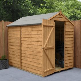 Forest Garden Overlap 7x5 ft Apex Wooden Dip treated Shed with floor