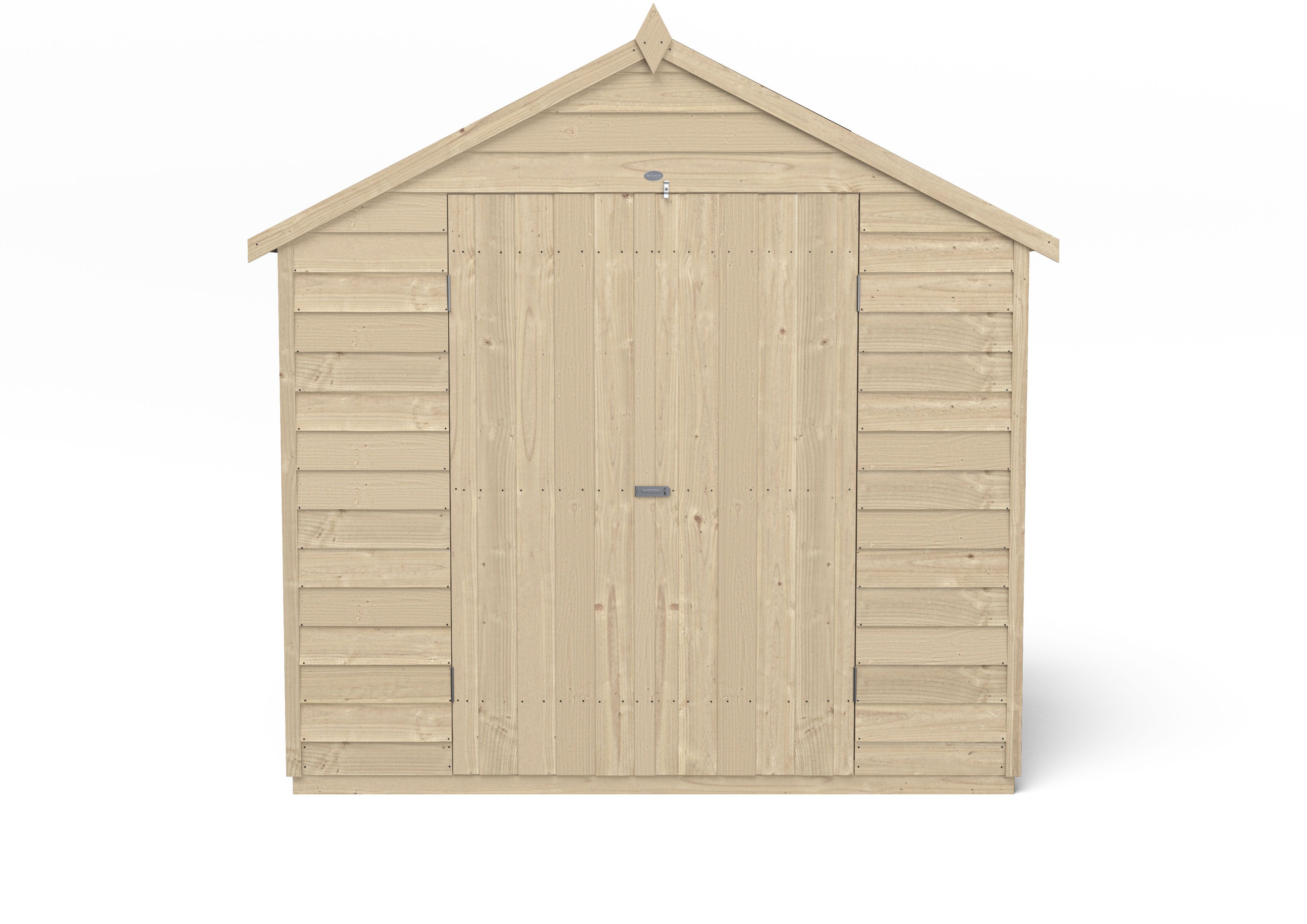 Forest Garden Overlap 7x5 ft Apex Wooden Pressure treated 2 door Shed with floor & 1 window - Assembly service included