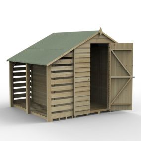 Forest Garden Overlap 7x5 ft Apex Wooden Pressure treated Shed with floor & 2 windows - Assembly service included