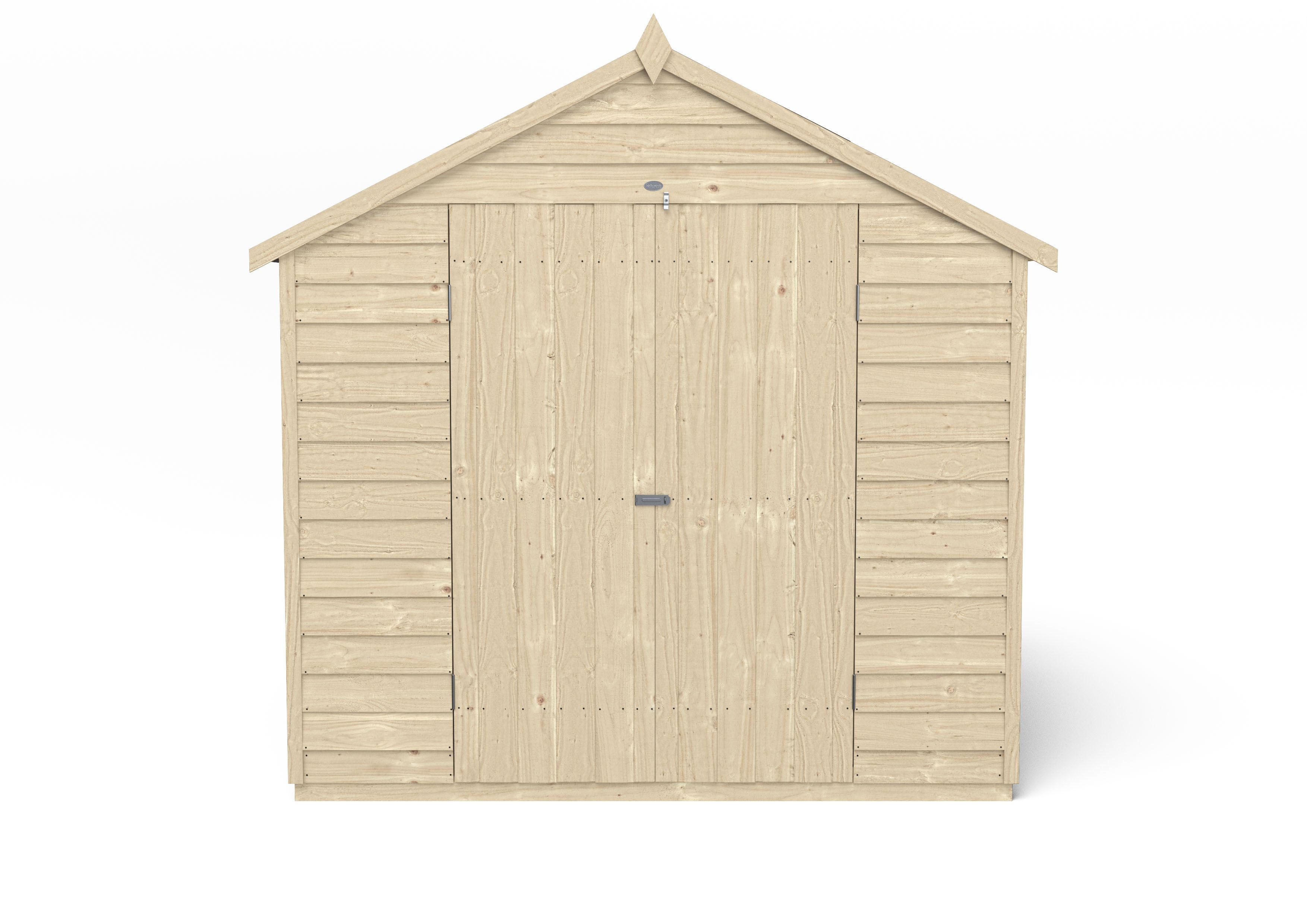 Forest Garden Overlap 7x7 ft Apex Wooden 2 door Shed with floor & 2 windows (Base included) - Assembly service included