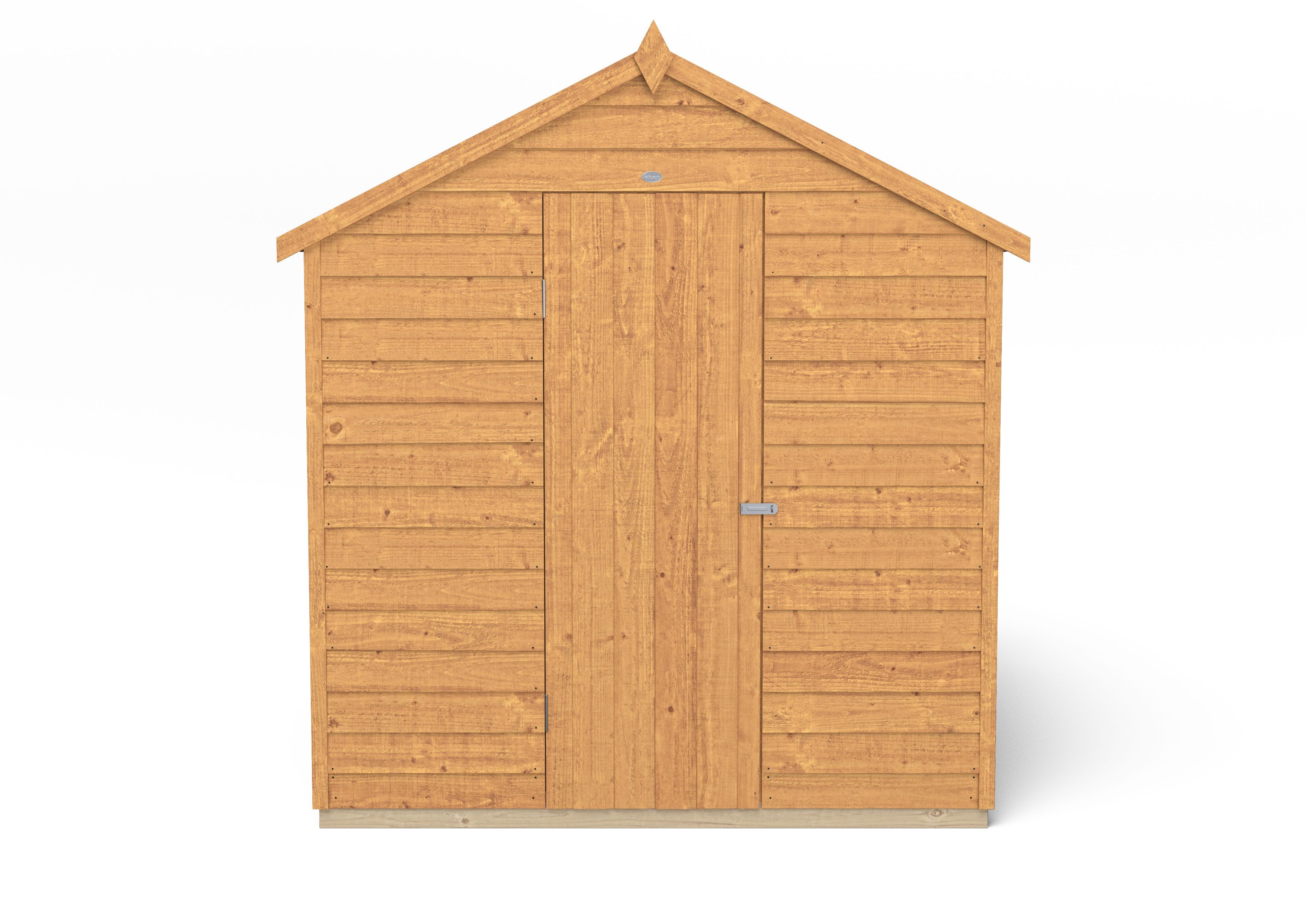 Forest Garden Overlap 8x6 ft Apex Wooden Dip treated Shed with floor & 2 windows - Assembly service included