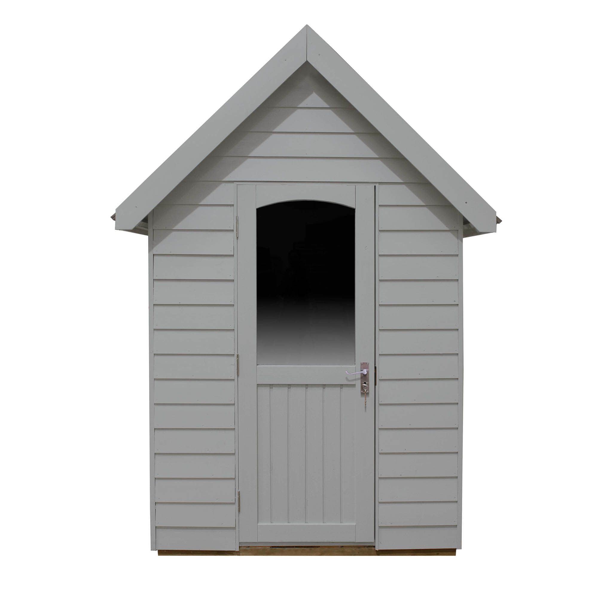 Forest Garden Retreat 8x5 ft Apex Grey Wooden Shed with floor & 2 windows - Assembly service included