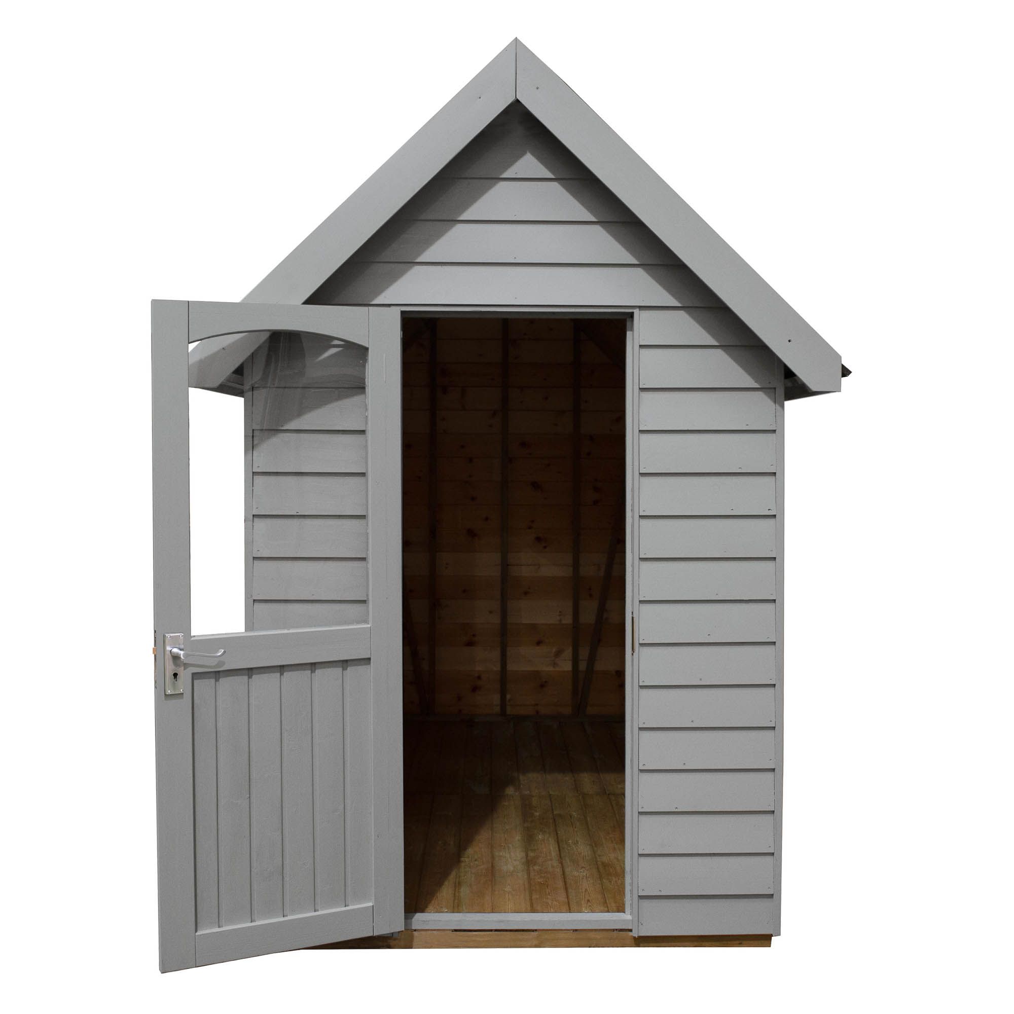 Forest Garden Retreat 8x5 ft Apex Grey Wooden Shed with floor & 2 windows - Assembly service included