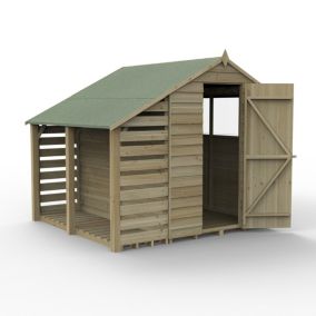 Forest Garden Shed 6x4 ft Apex Wooden Shed with floor & 2 windows - Assembly service included