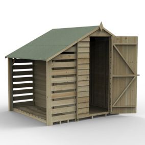 Forest Garden Shed Overlap 8x6 ft Apex Wooden Shed with floor