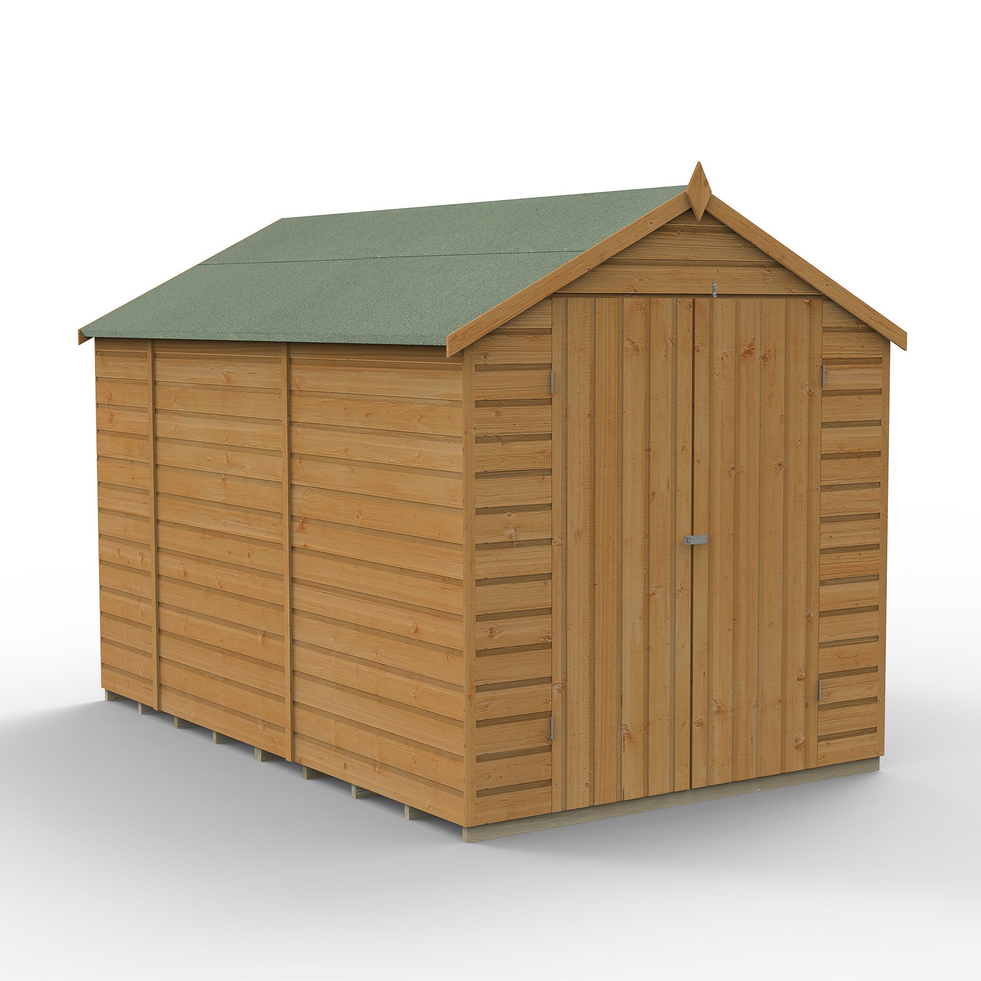 Forest Garden Shiplap 10x6 ft Apex Wooden 2 door Shed with floor - Assembly service included