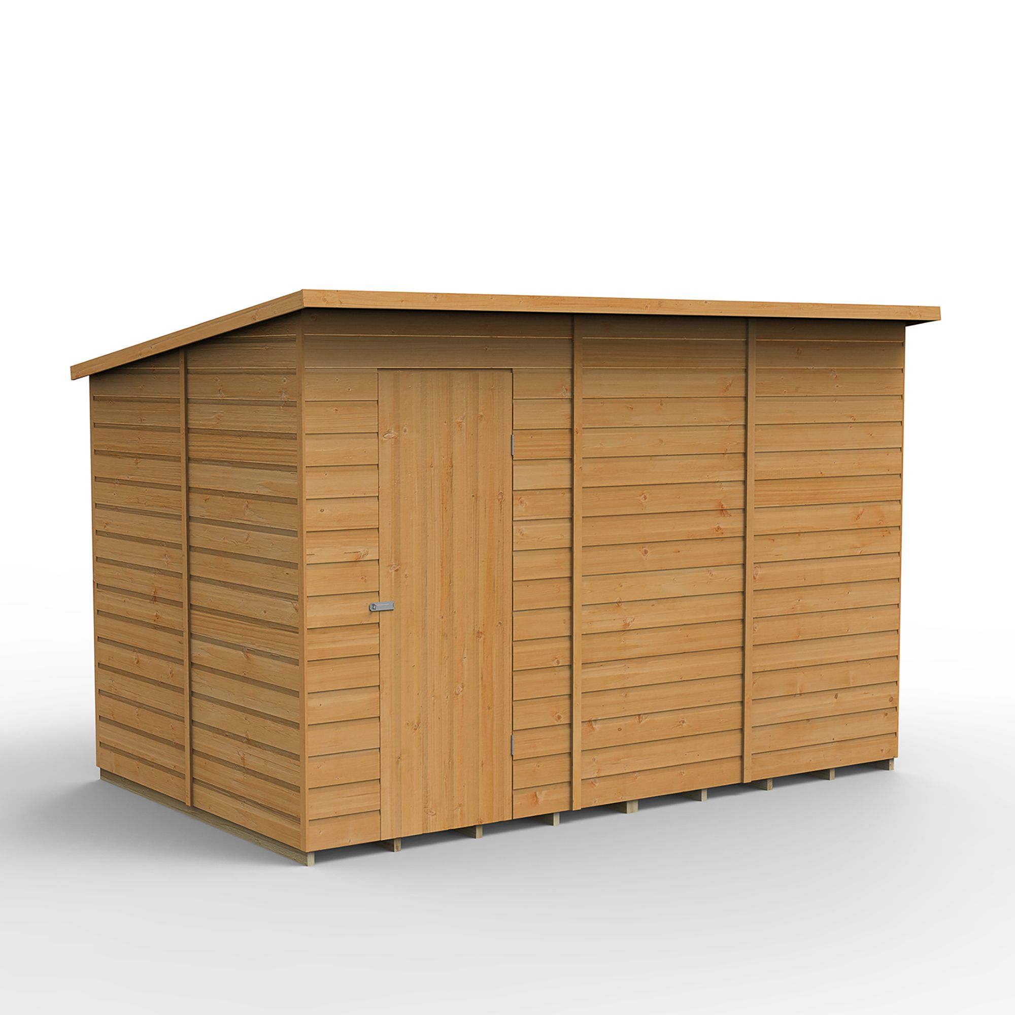 Forest Garden Shiplap 10x6 ft Pent Wooden Shed with floor - Assembly service included
