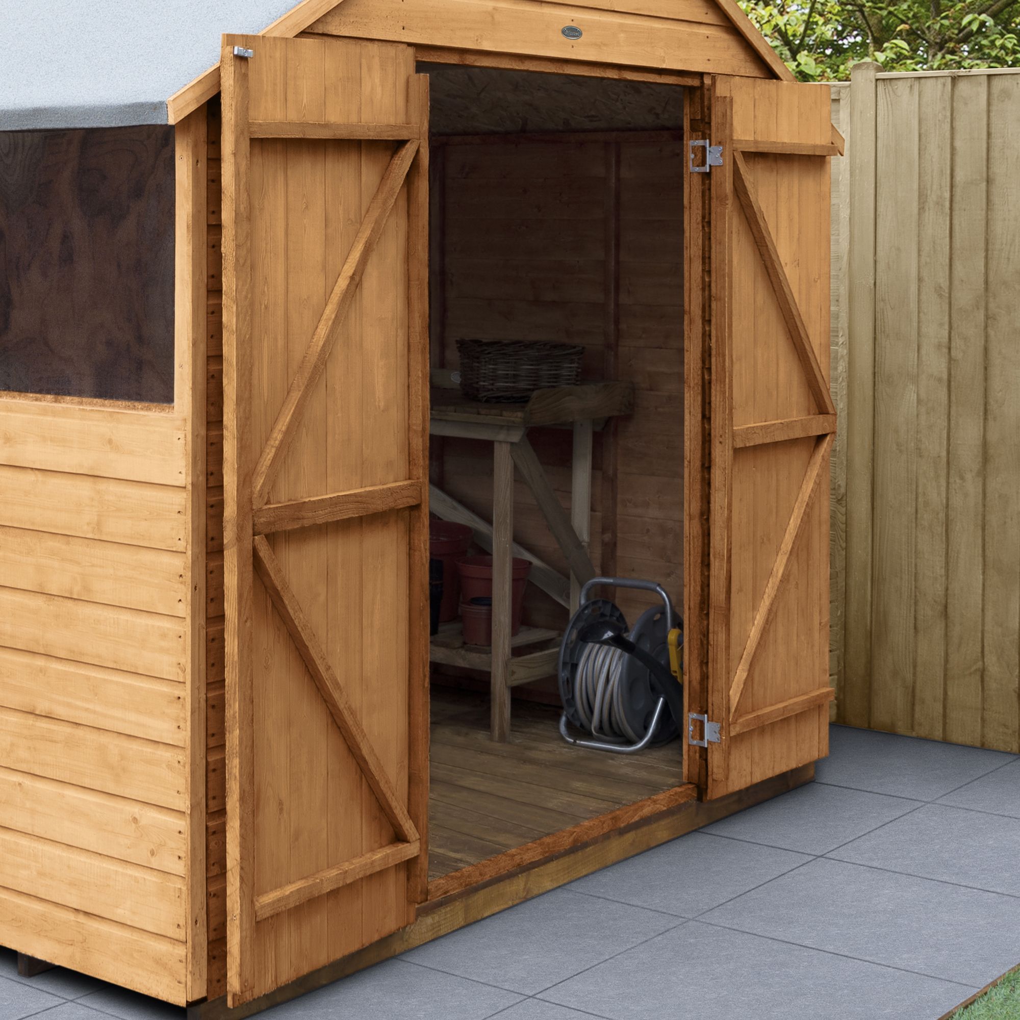 Forest Garden Shiplap 10x8 ft Apex Wooden 2 door Shed with floor & 4 windows - Assembly service included