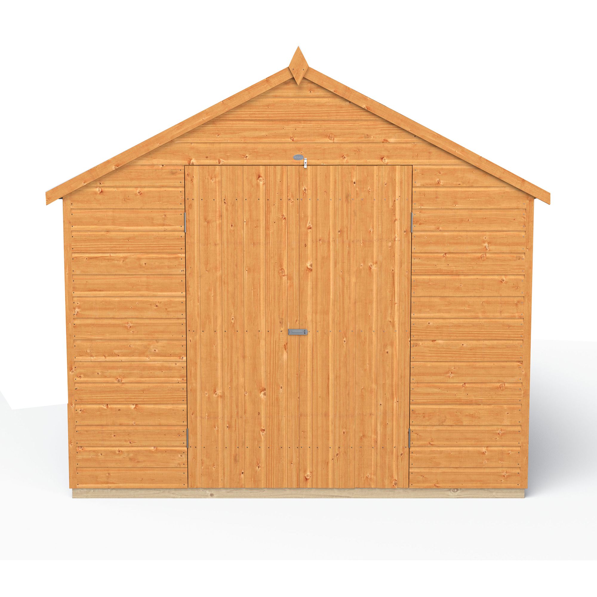 Forest Garden Shiplap 12x8 ft Apex Wooden 2 door Shed with floor & 6 windows - Assembly service included