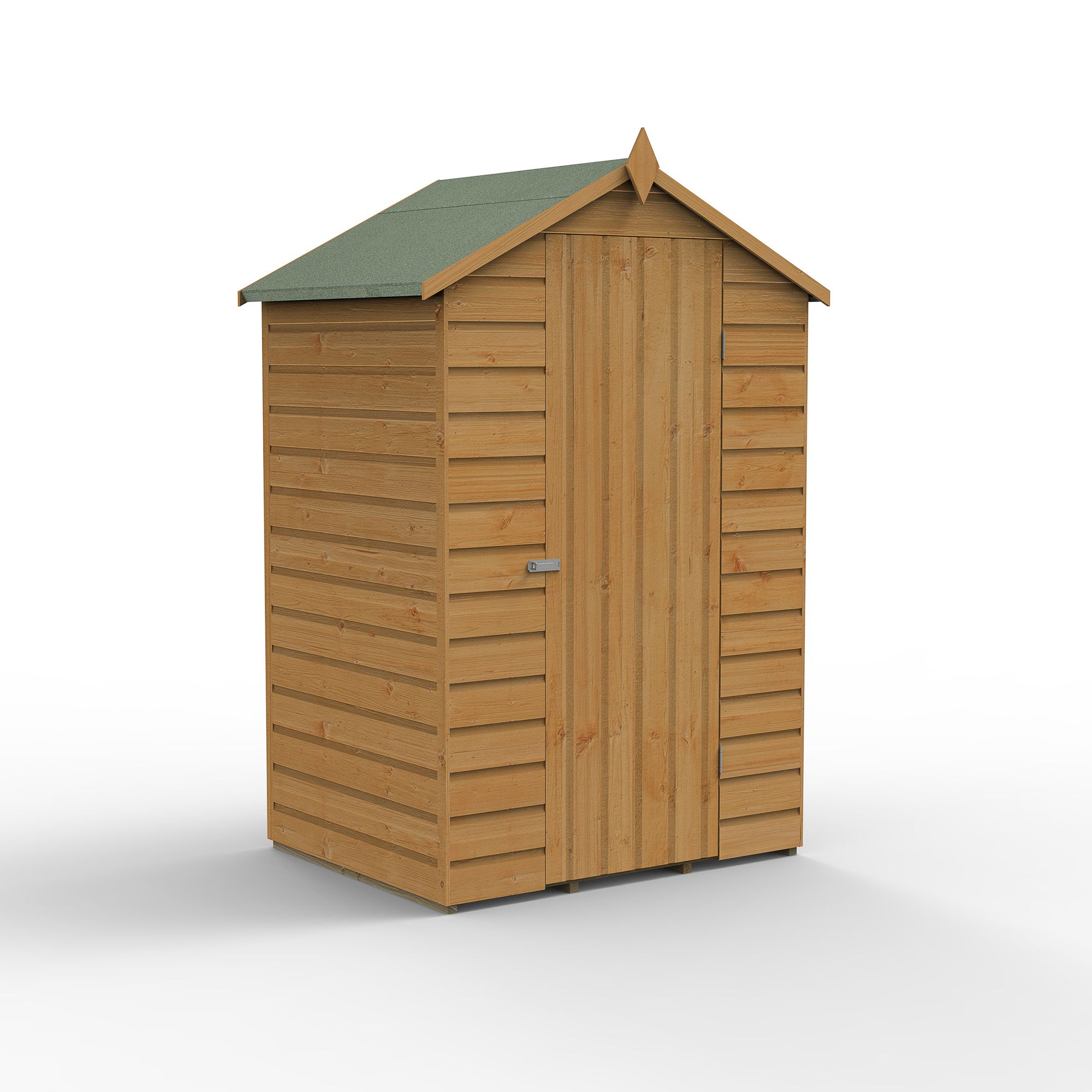 Forest Garden Shiplap 4x3 ft Apex Wooden Shed with floor (Base included) - Assembly service included