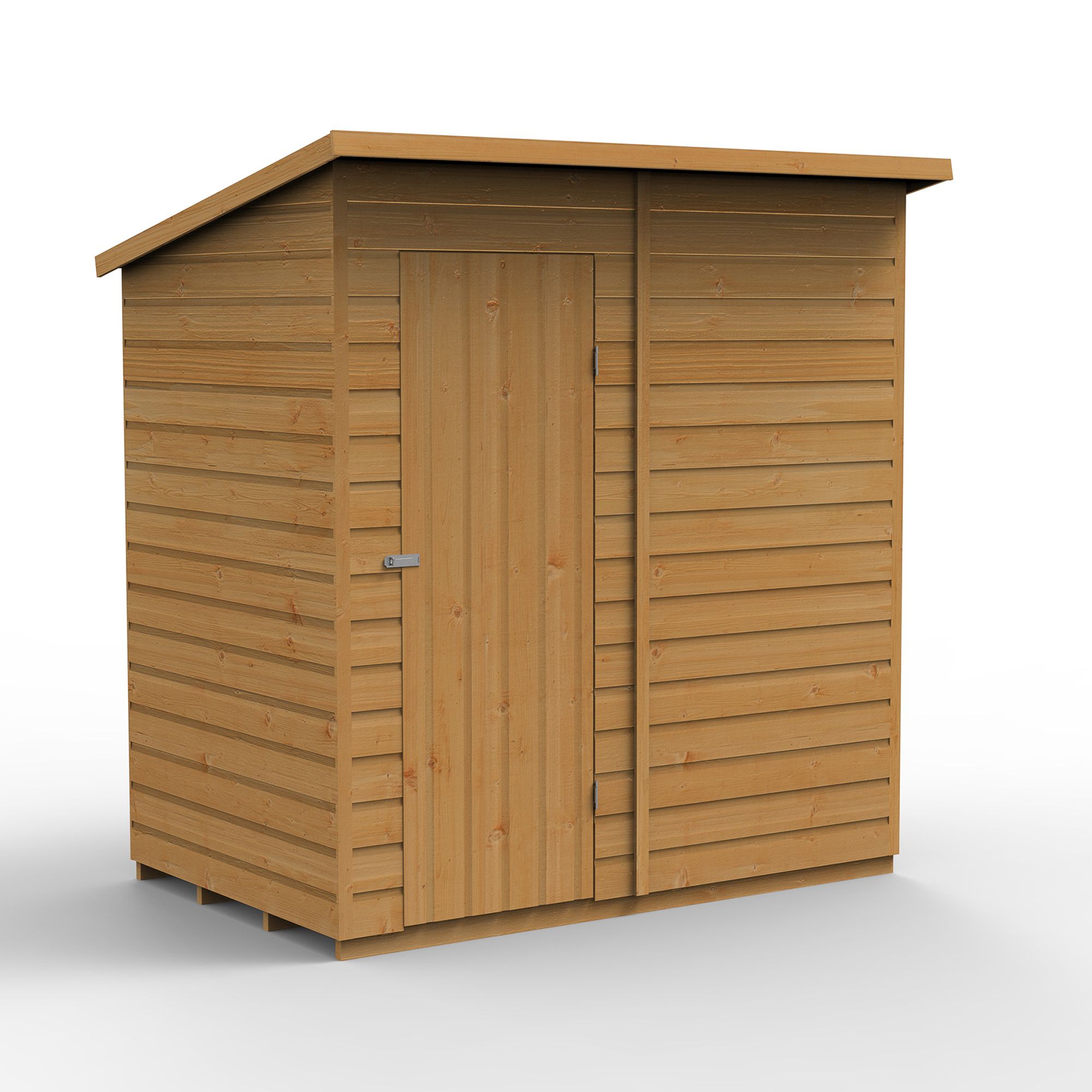 Forest Garden Shiplap 6x4 ft Pent Wooden Shed with floor (Base included) - Assembly service included