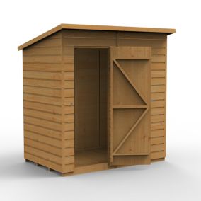 Forest Garden Shiplap 6x4 ft Pent Wooden Shed with floor