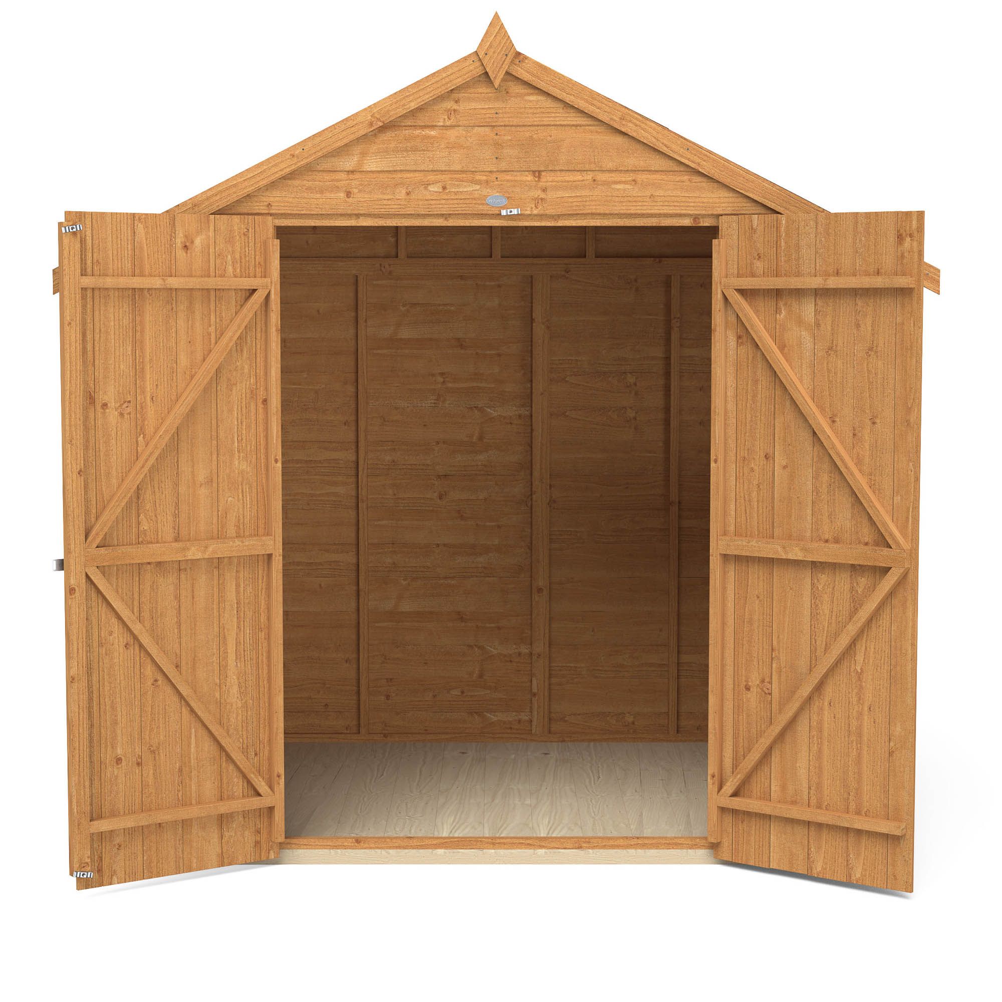 Forest Garden Shiplap 7x5 ft Apex Wooden 2 door Shed with floor & 1 window - Assembly service included