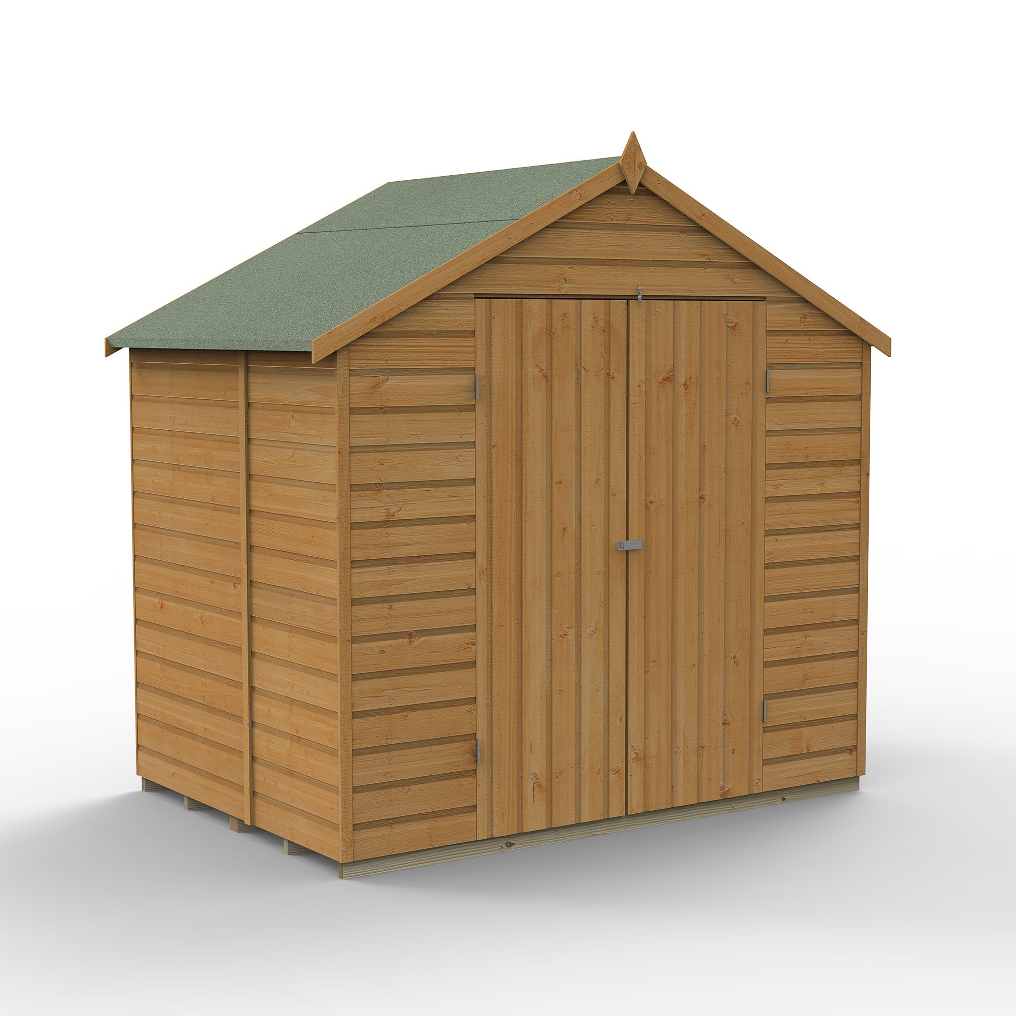 Forest Garden Shiplap 7x5 ft Apex Wooden 2 door Shed with floor (Base included)
