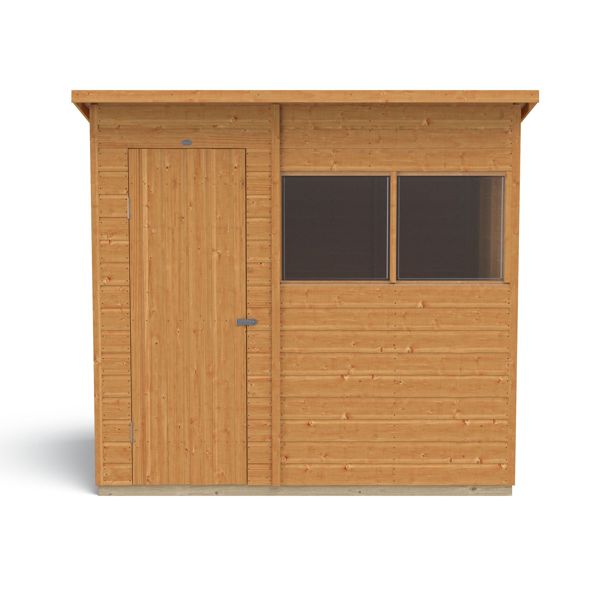 Forest Garden Shiplap 7x5 ft Pent Wooden Shed with floor & 2 windows - Assembly service included