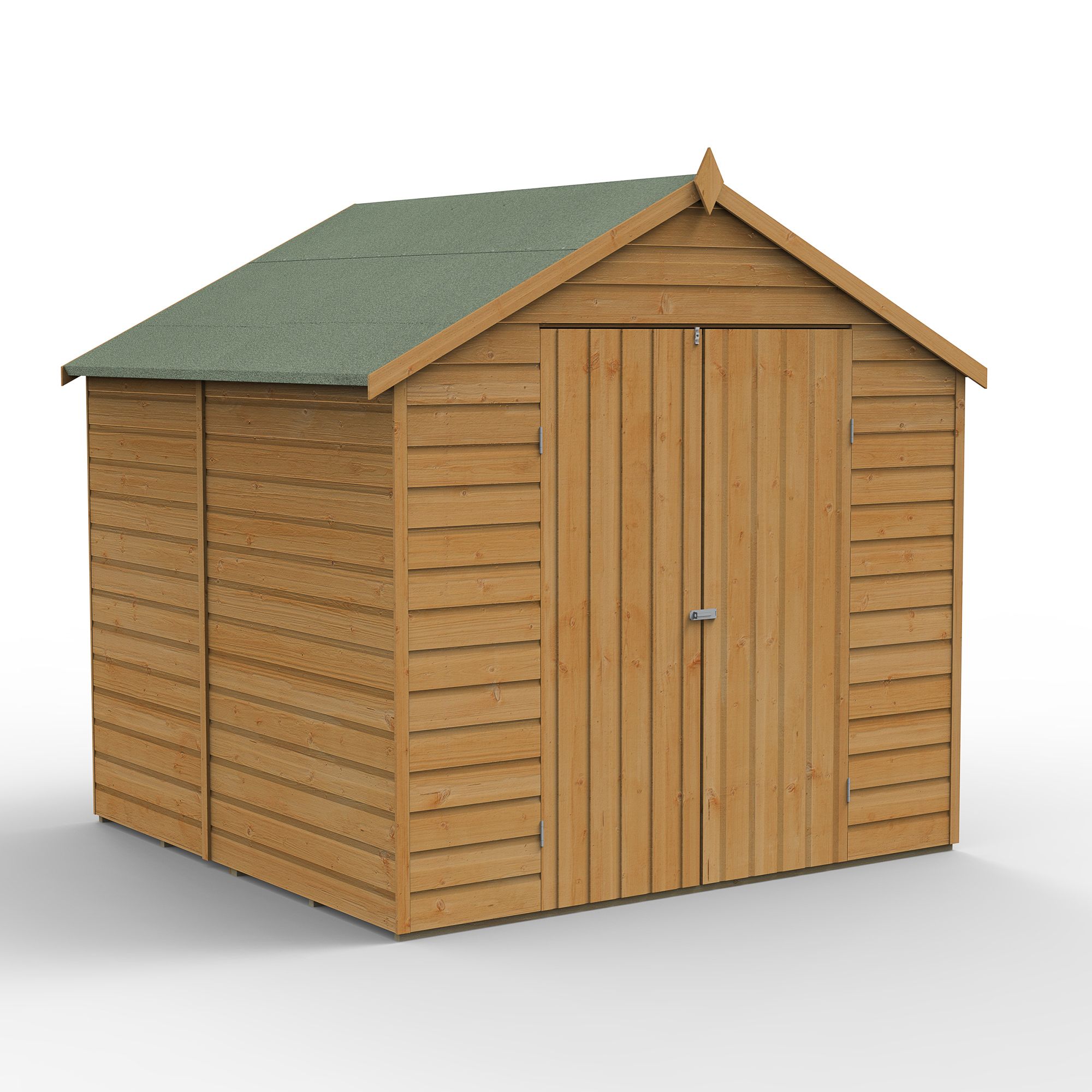 Forest Garden Shiplap 7x7 ft Apex Wooden 2 door Shed with floor - Assembly service included