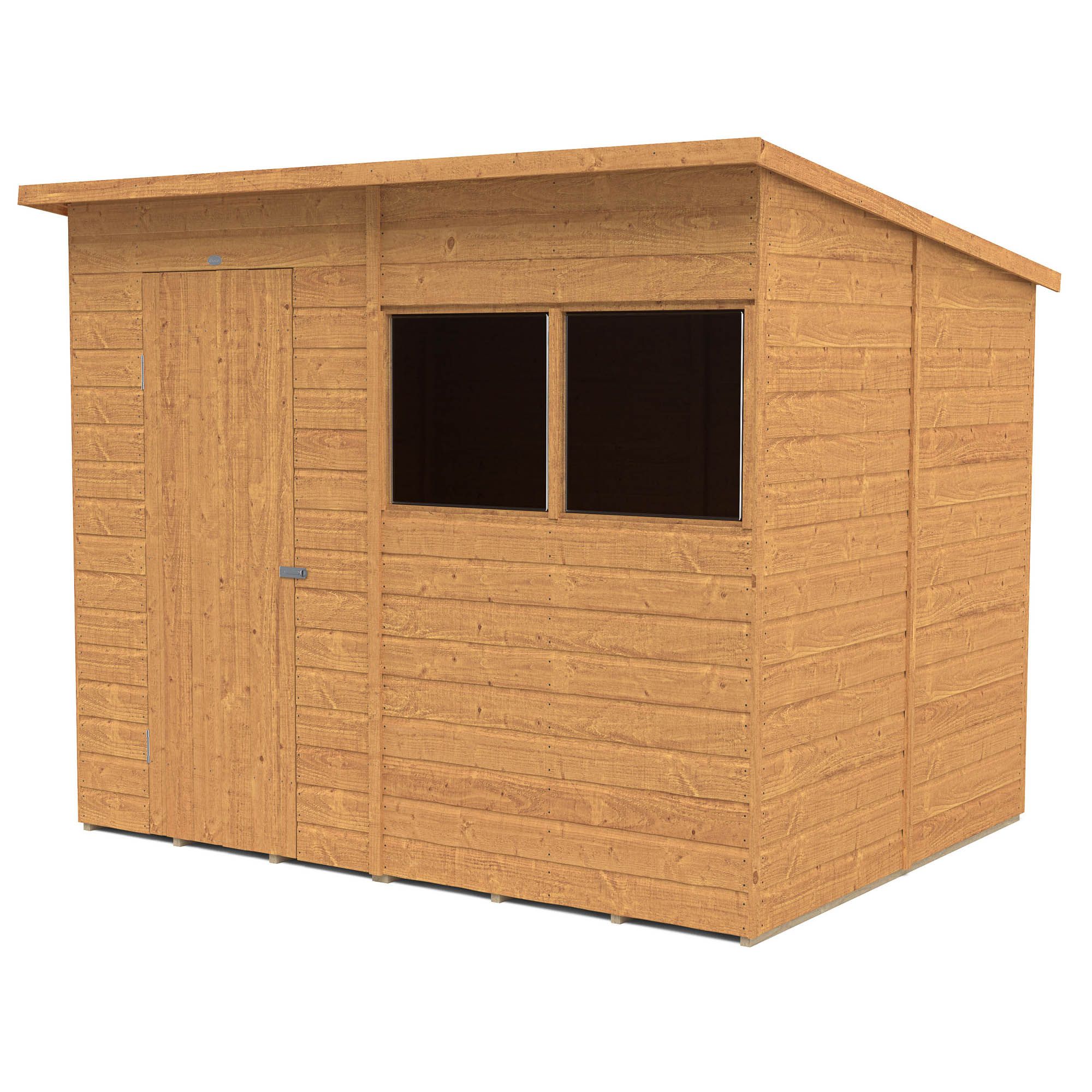 Forest Garden Shiplap 8x6 ft Pent Wooden Shed with floor & 2 windows - Assembly service included