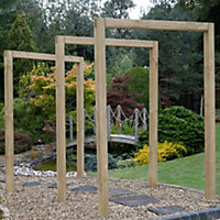 Forest Garden Sleeper European softwood Arch (H) 240cm x (W) 160cm Set of 3
